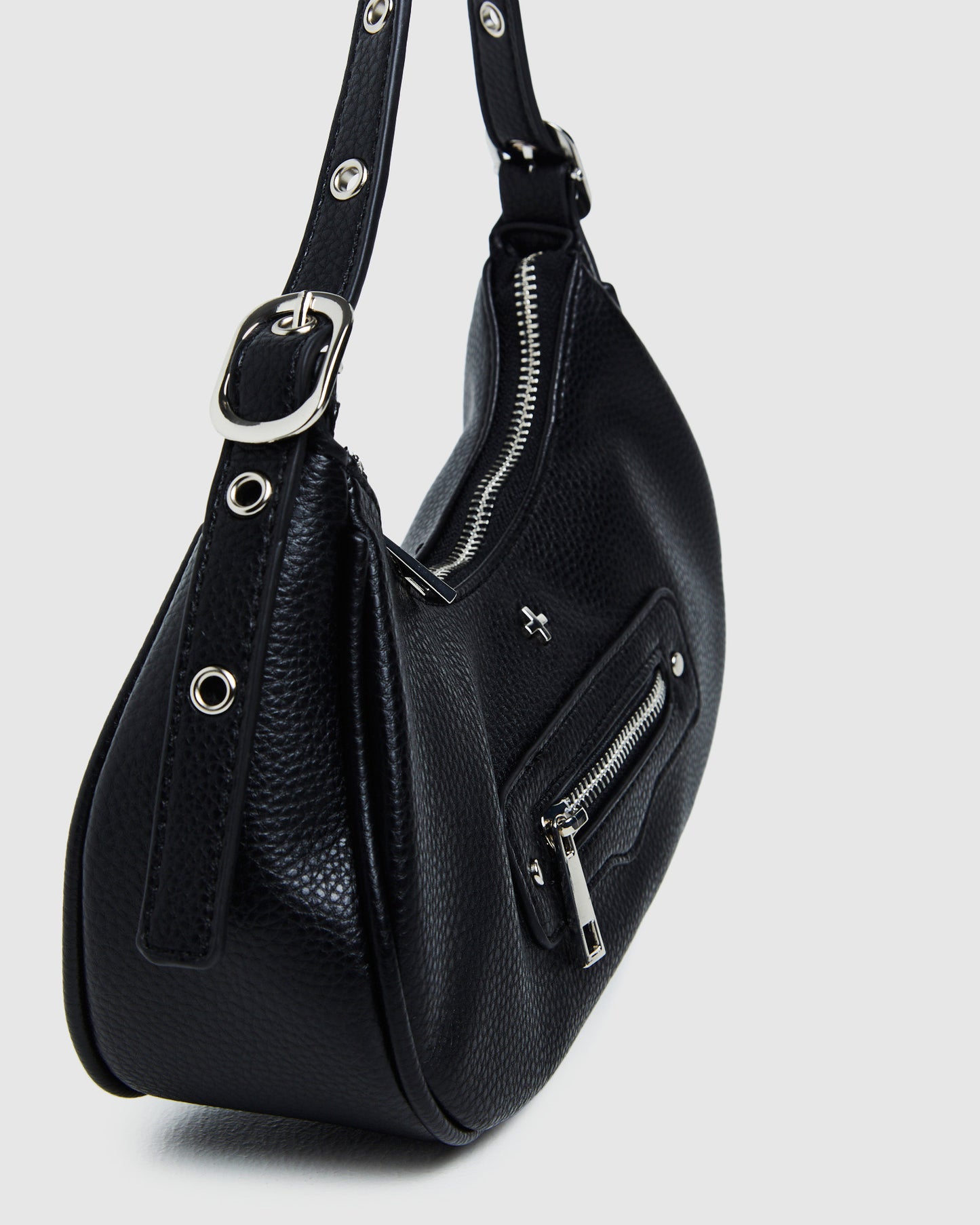 Moto Bag Black Pebble/Silver