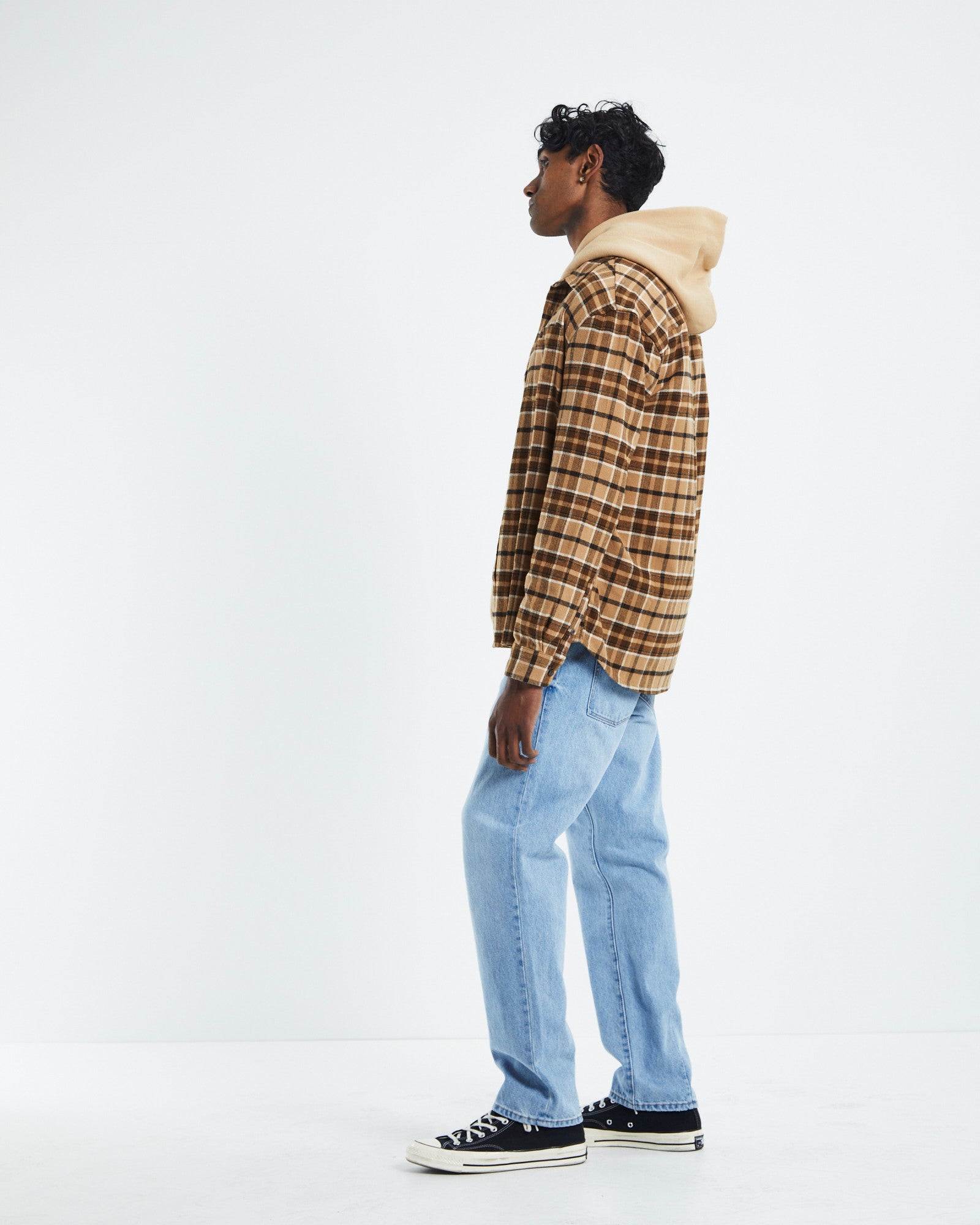 Flanny Check Shirt Tan Check TAN