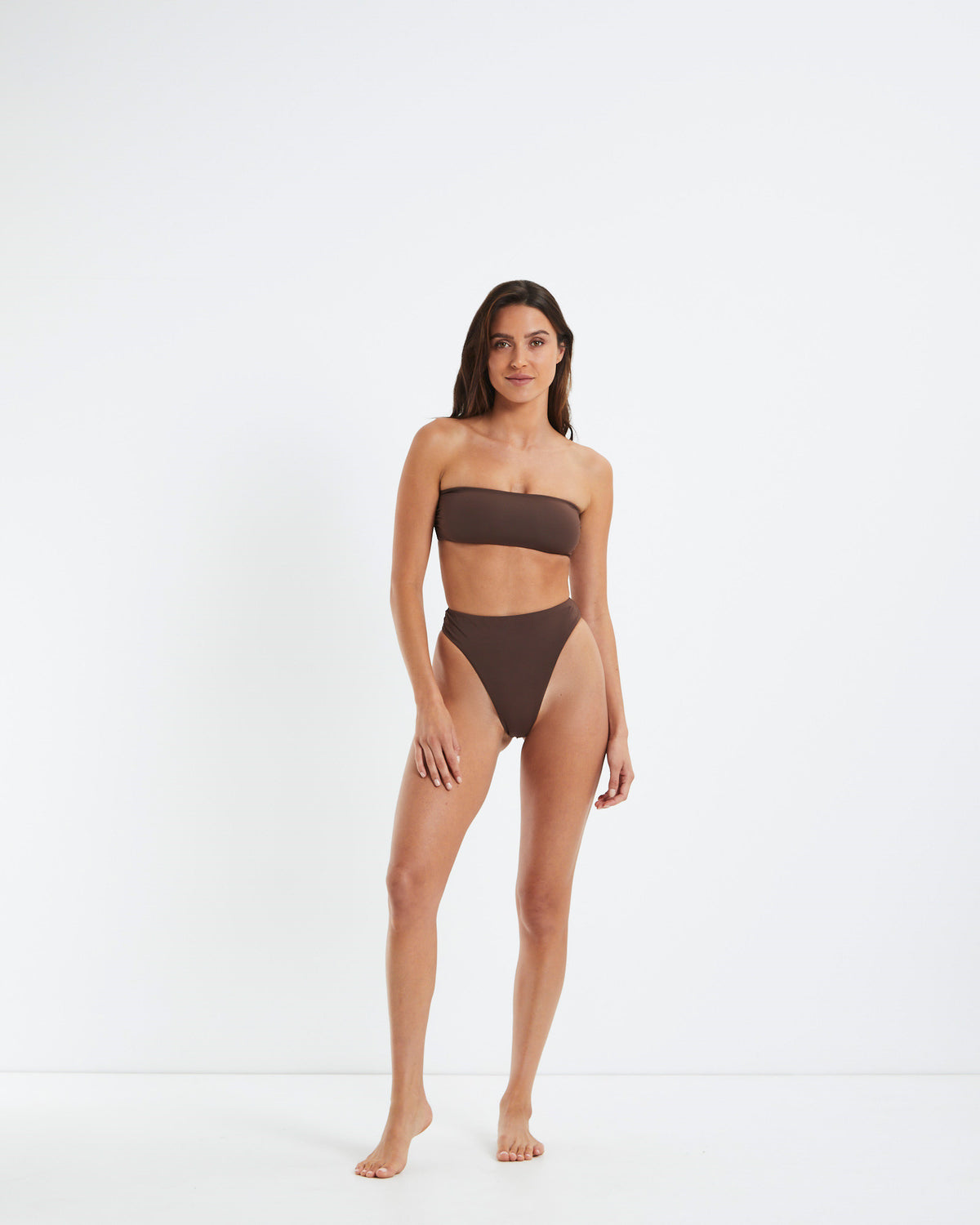 Bandeau Bikini Top Coffee Brown BROWN