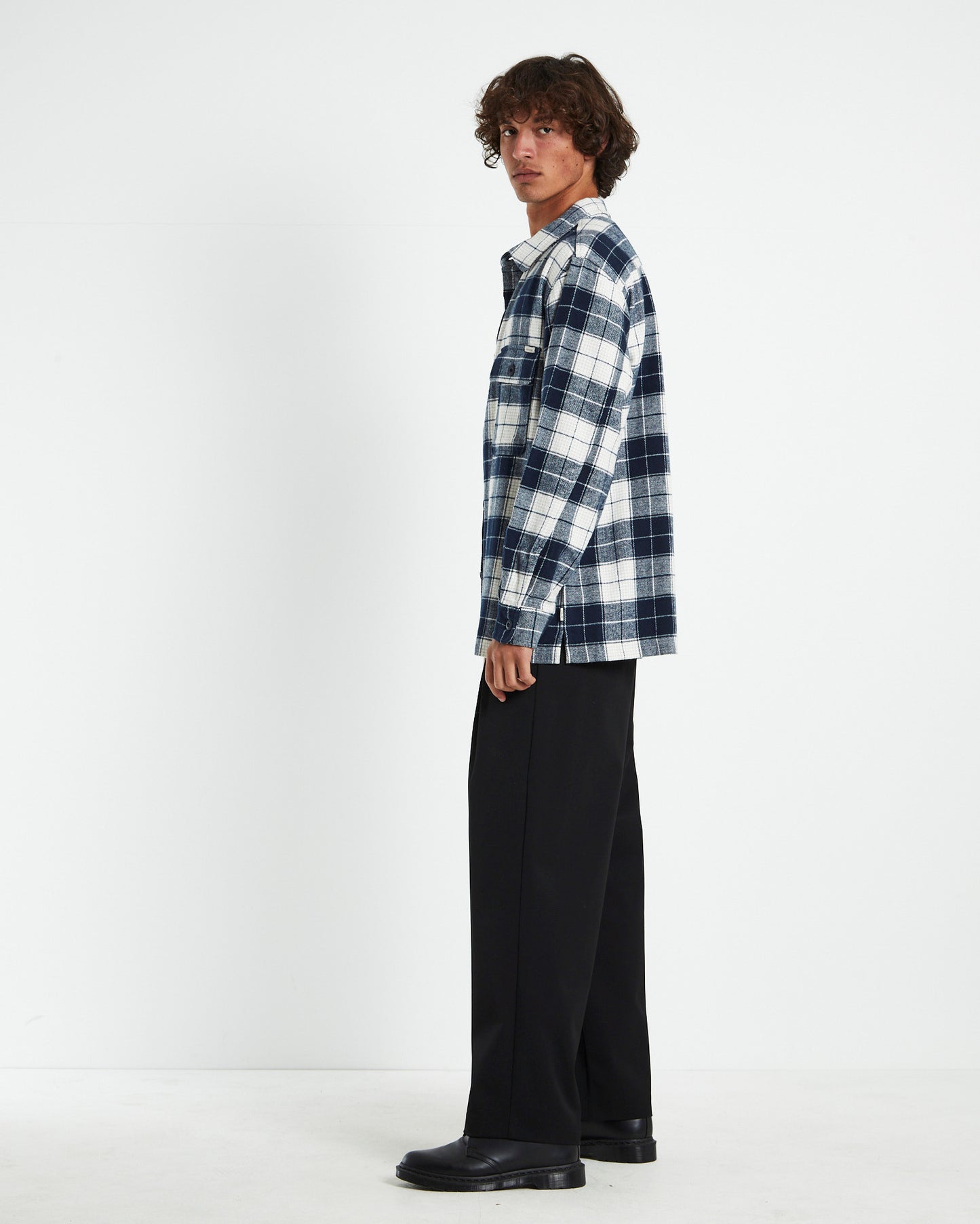 Windsor Check Overshirt Navy