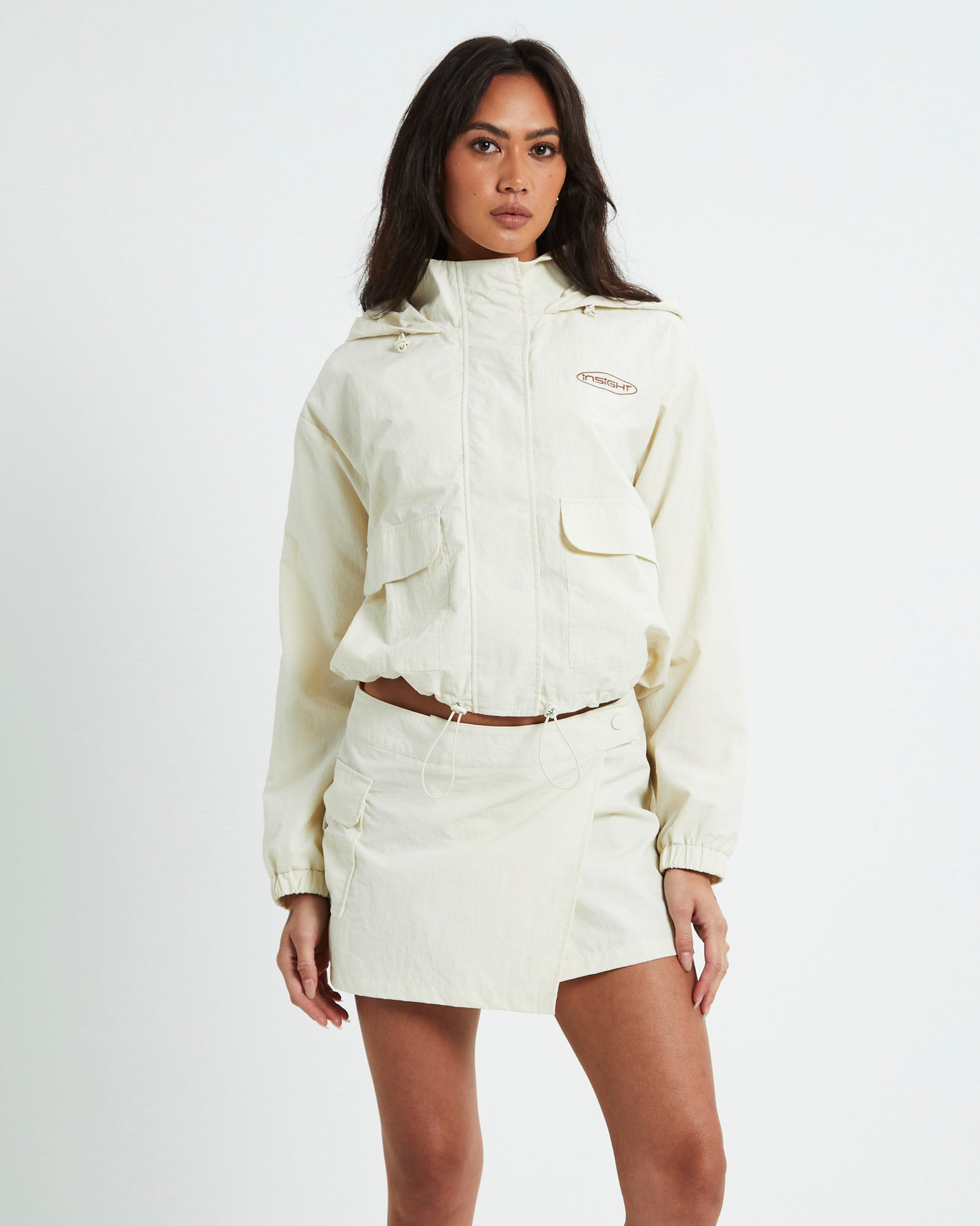 Astrid Nylon Track Jacket Cream