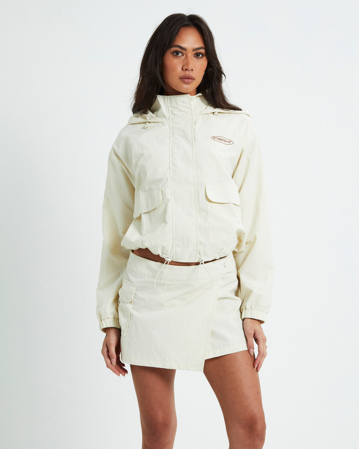 Astrid Nylon Track Jacket Cream OFF WHIT