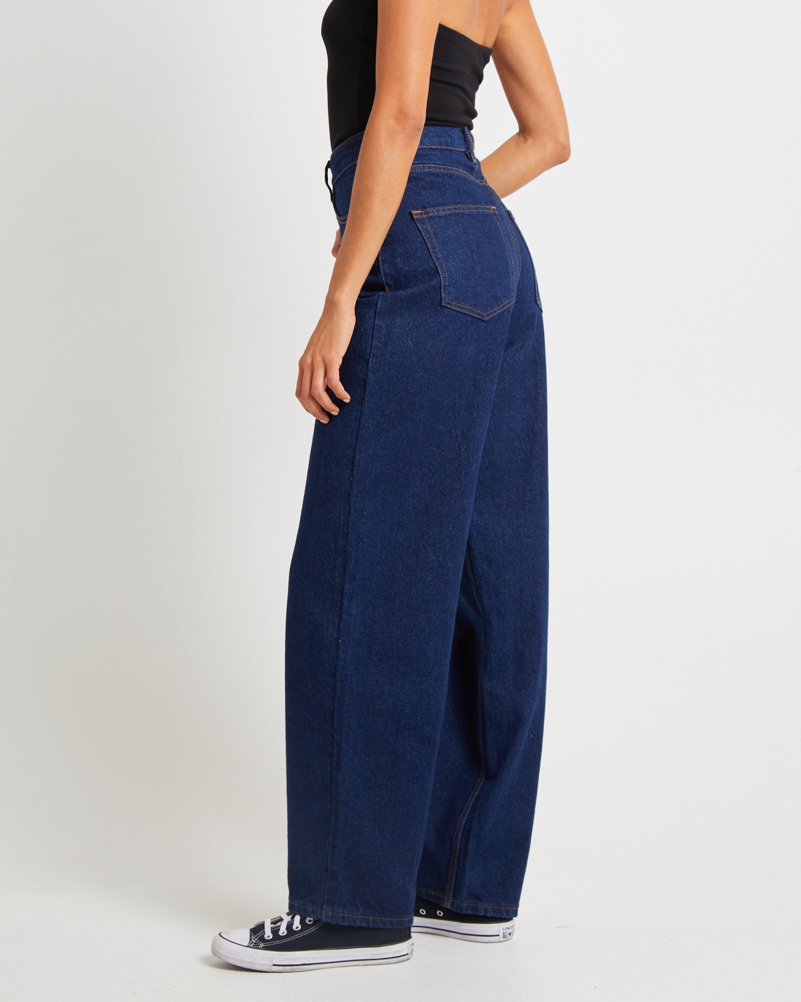 Hailey High Rise Baggy Jeans Ink Blue BLUE