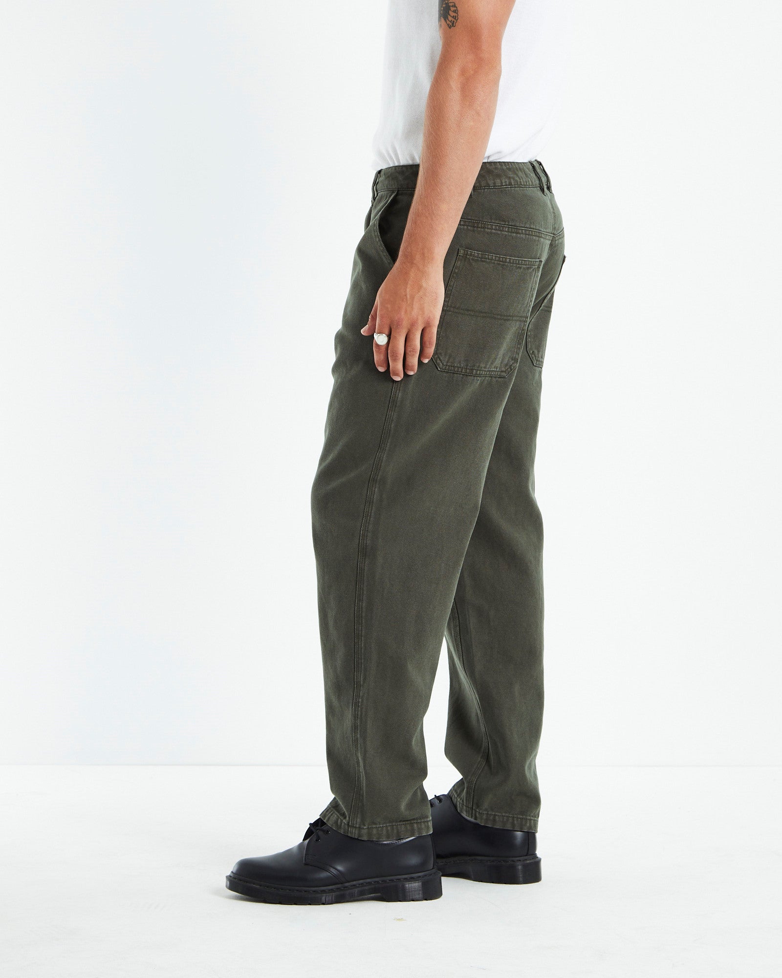 Canvas Carpenter Pants Olive Green GREEN
