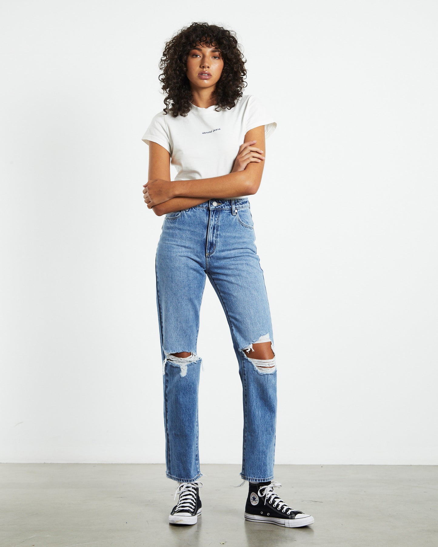 A 94 High Straight Jeans Louise Rip Blue