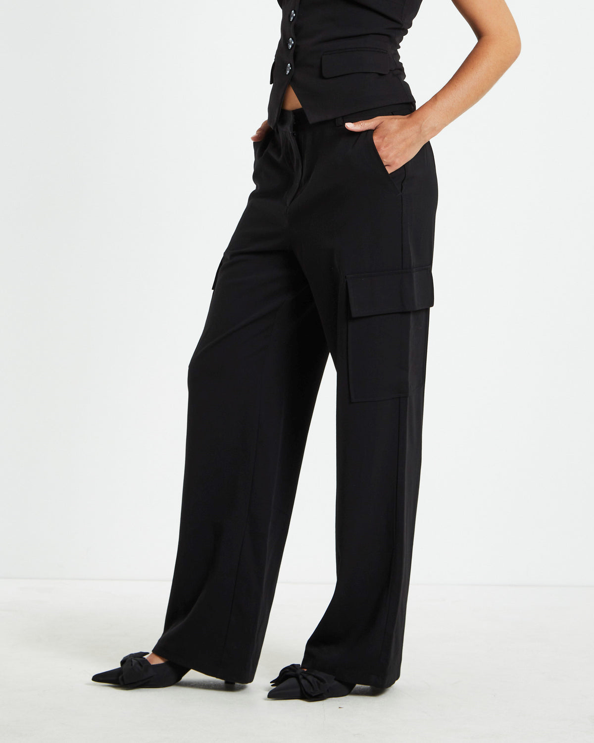 Brooklyn Low Rise Utility Suit Pants Black BLACK