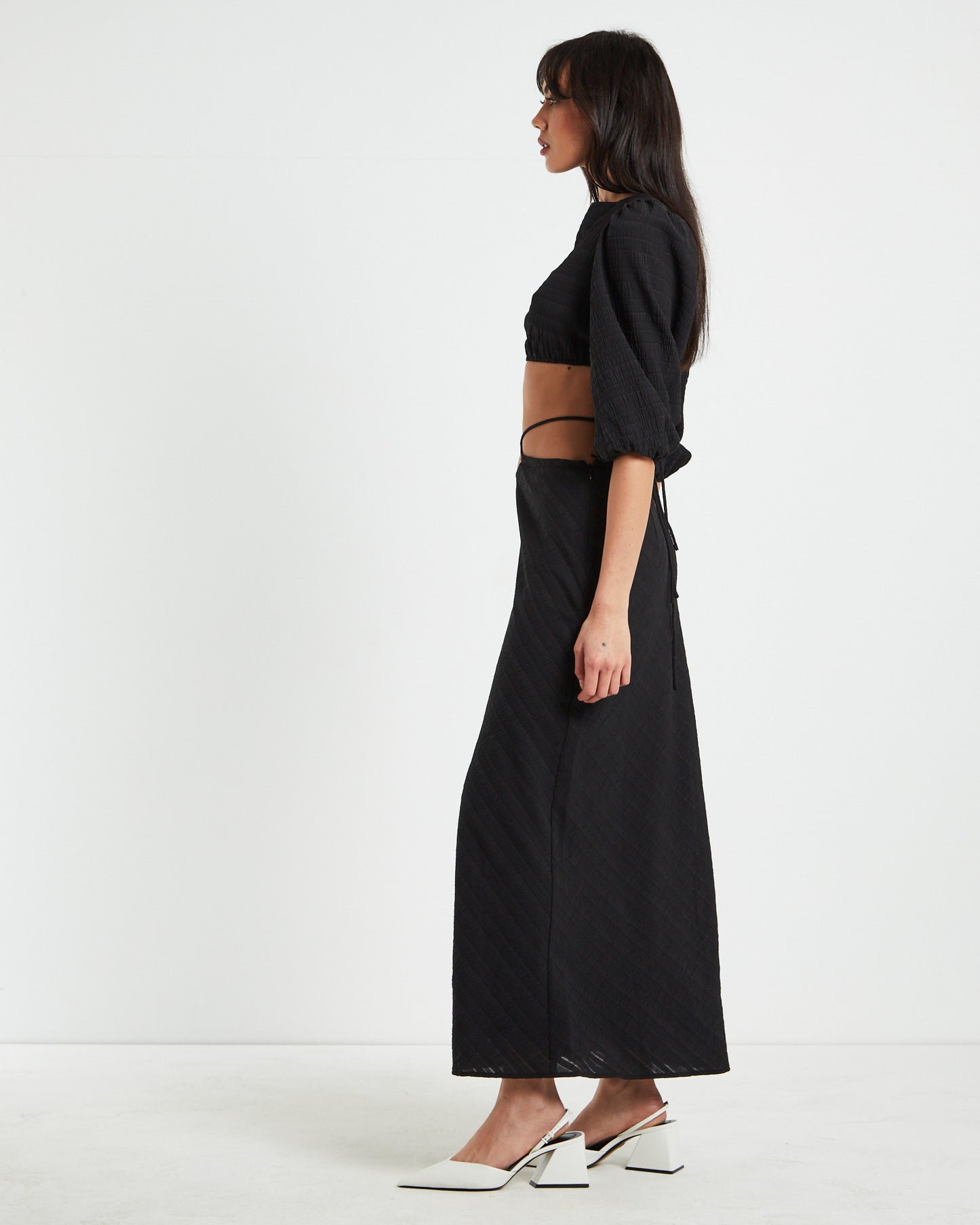Poppy Tie Back Top in Black