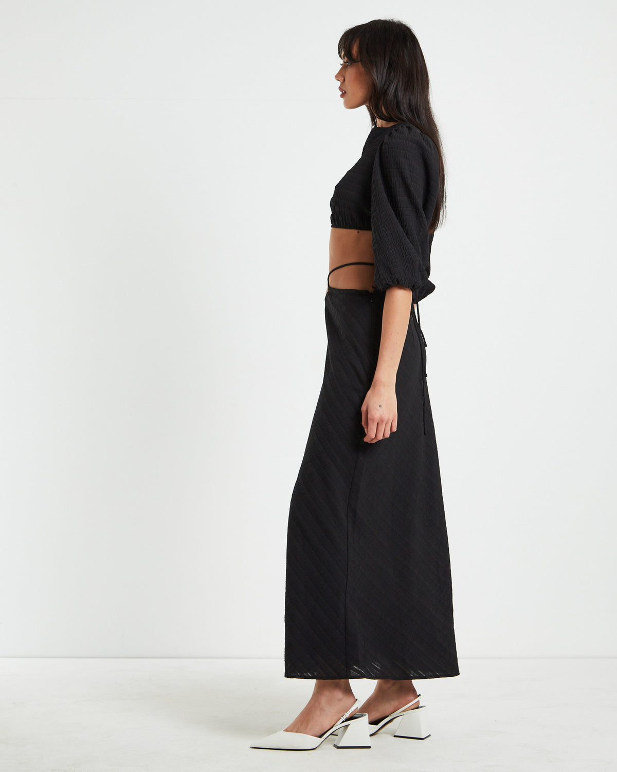 Poppy Tie Back Top BLACK