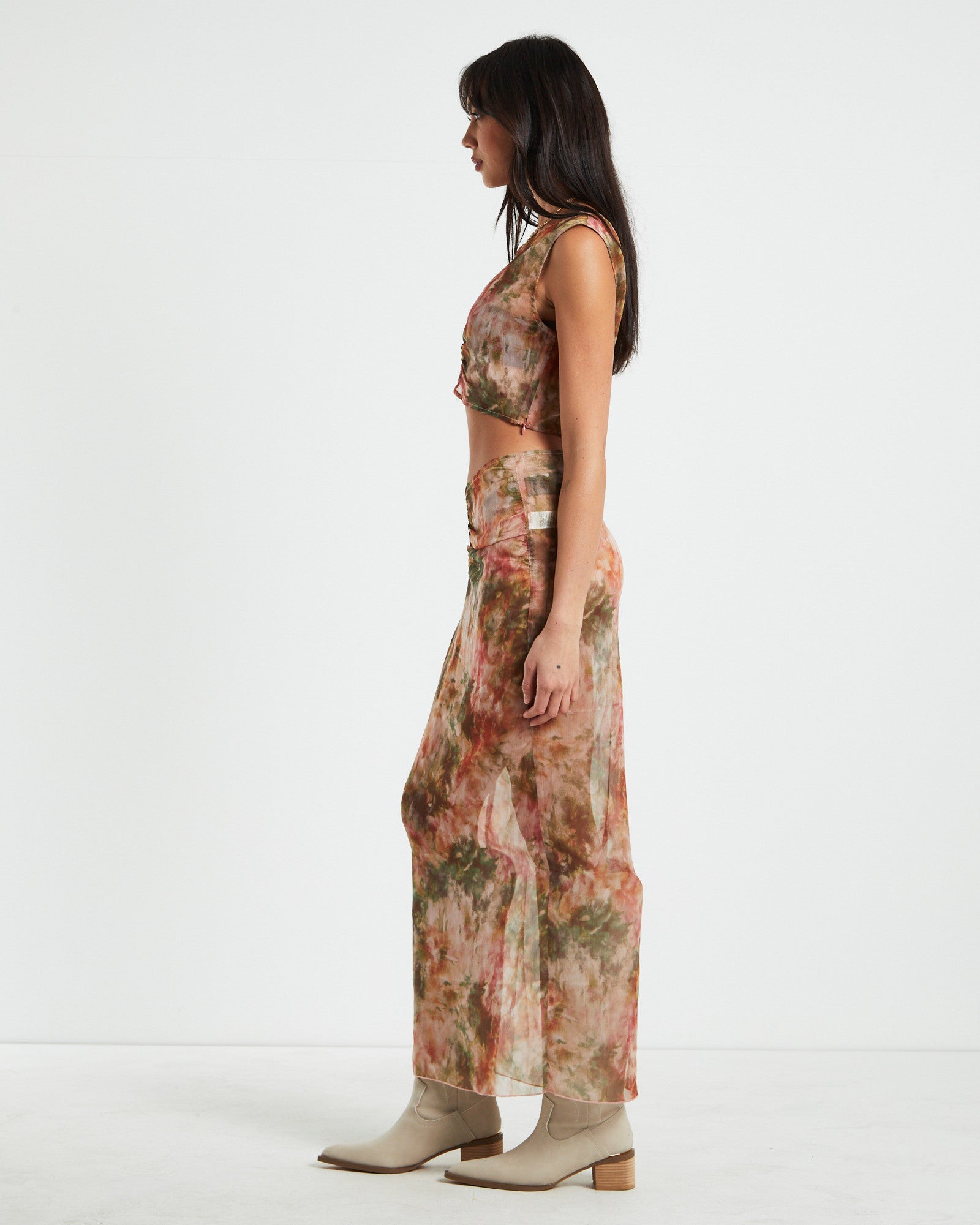Tibby Tie Dye Gather Front Top in Assorted