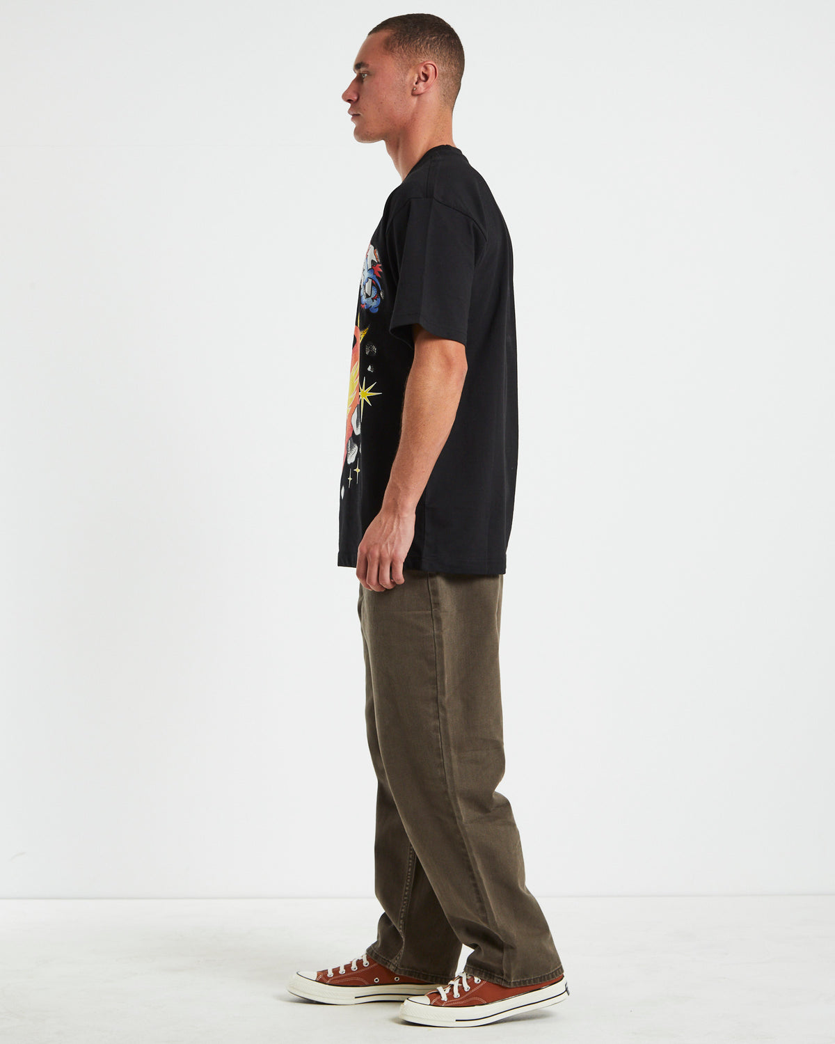 Smiley Conflicted Short Sleeve T-Shirt in Black BLACK