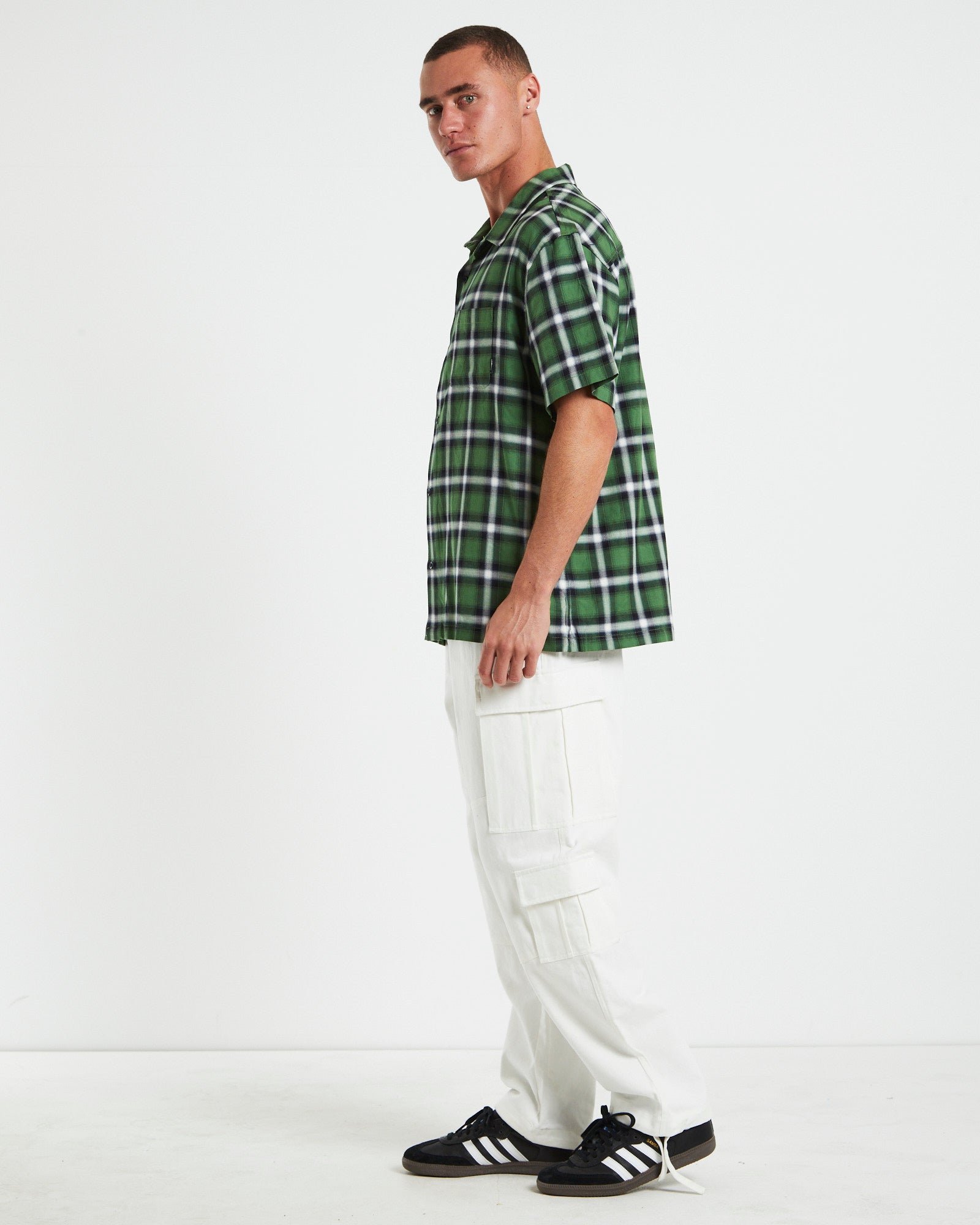 Pocket Check Ss Shirt Green GREEN