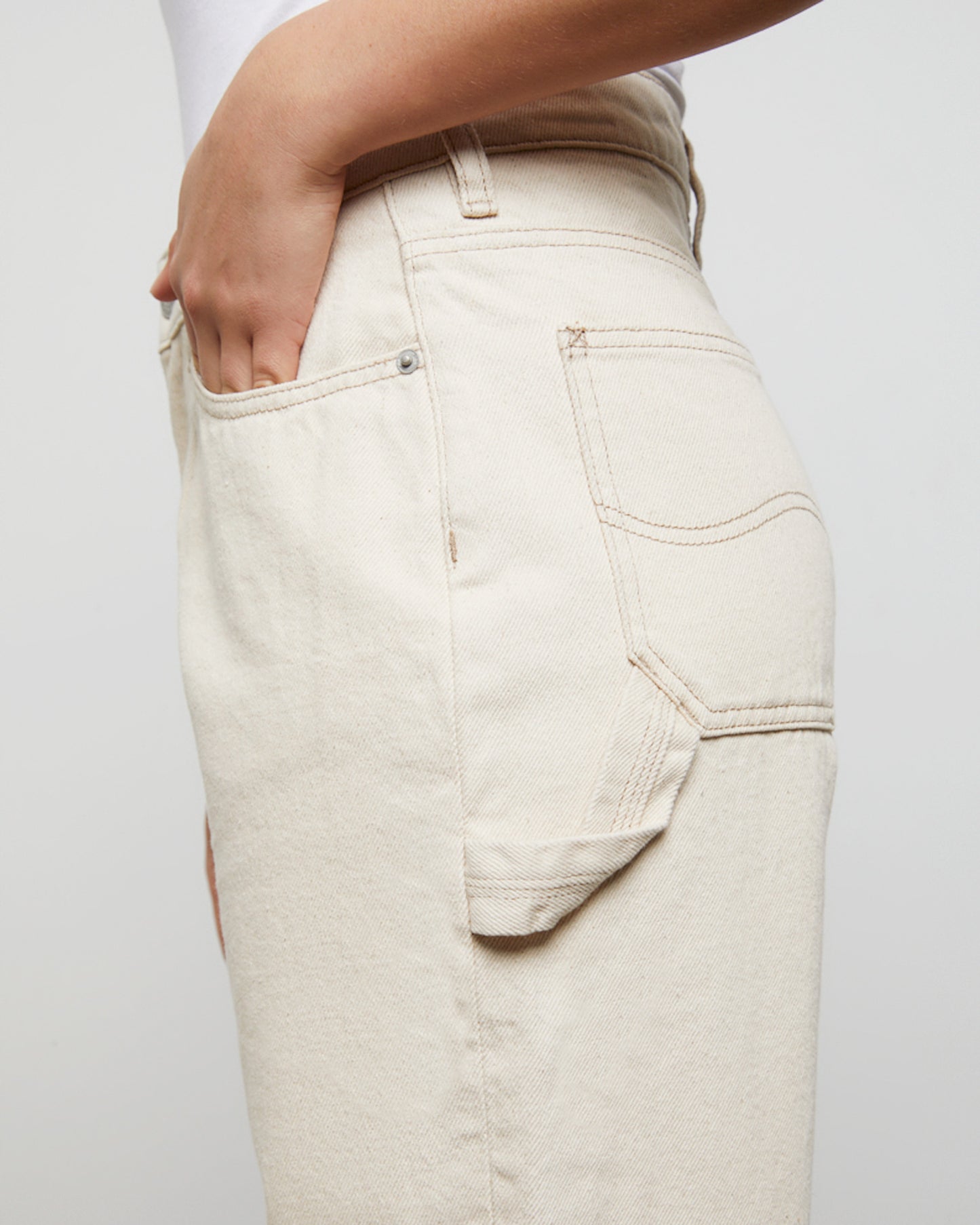 90s Mid Baggy Jeans in Organic Ecru