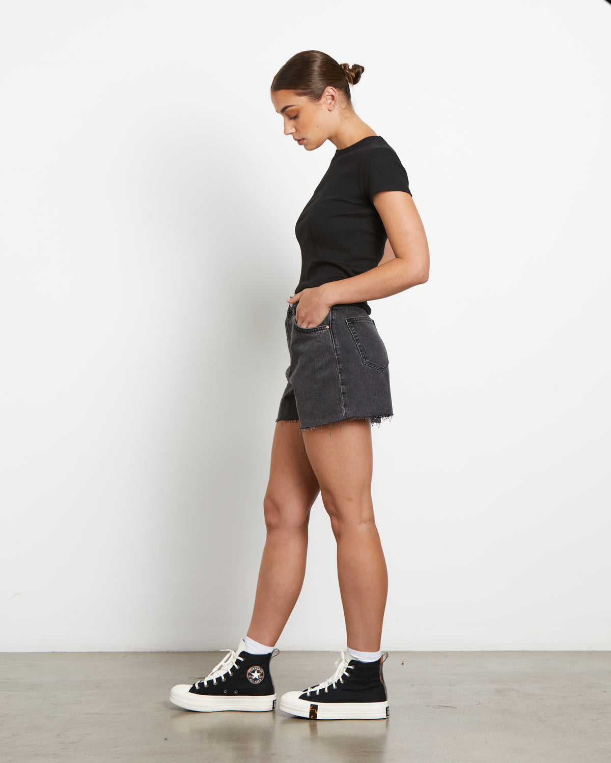 Ryder Denim Shorts in Monteray Black BLACK