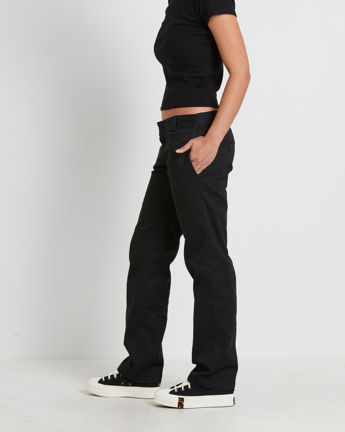 875 Washed Low Rider Pants in Black BLACK