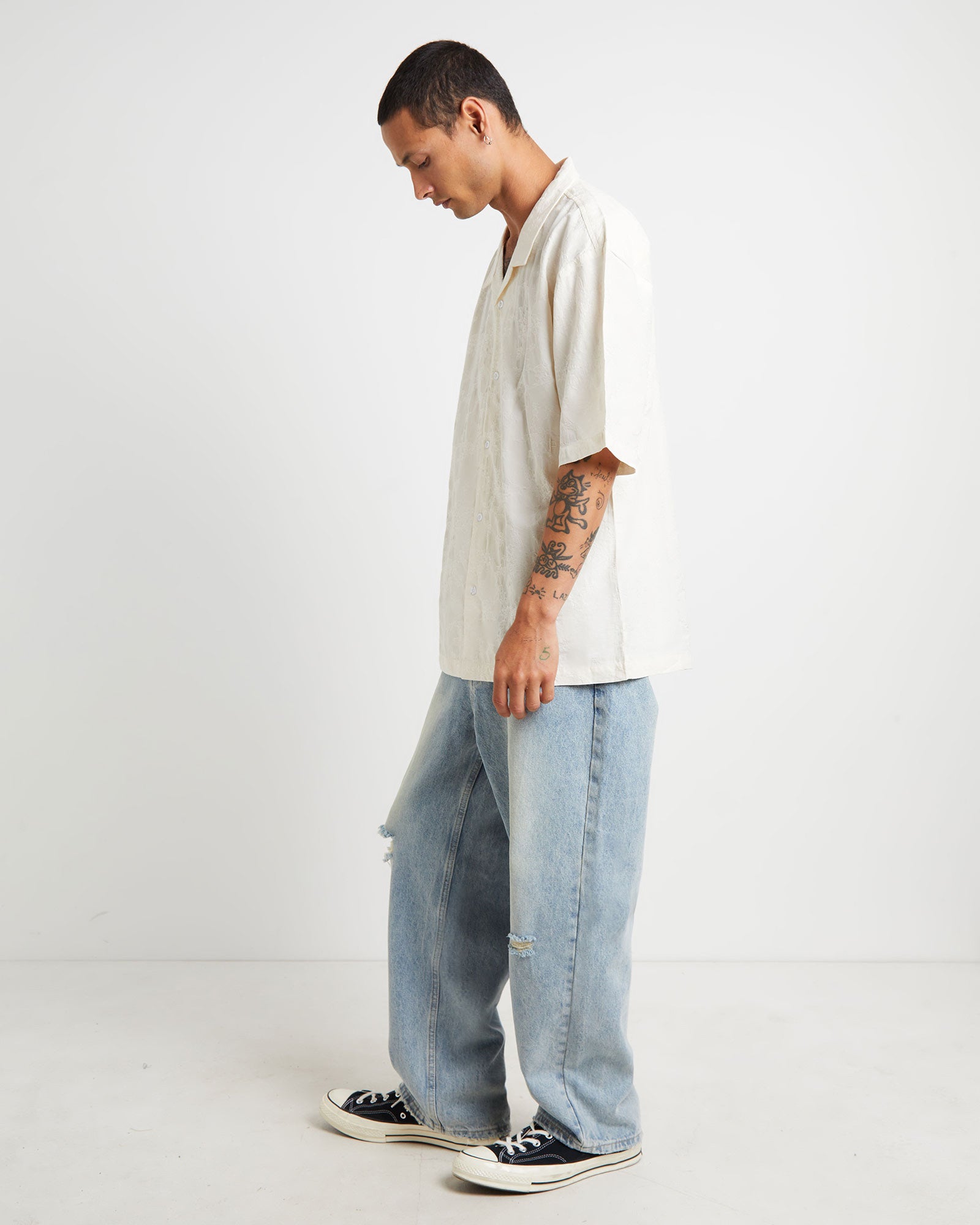 CA Tension Short Sleeve Shirt in Bone BONE