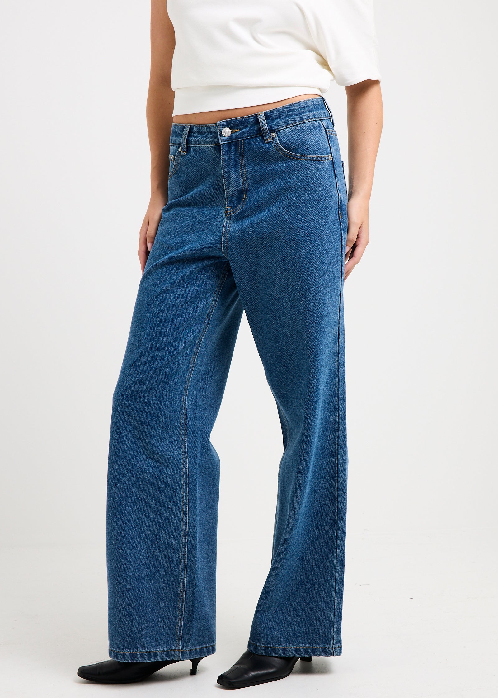 Misty High & Wide Denim Jeans MOODY BLUE