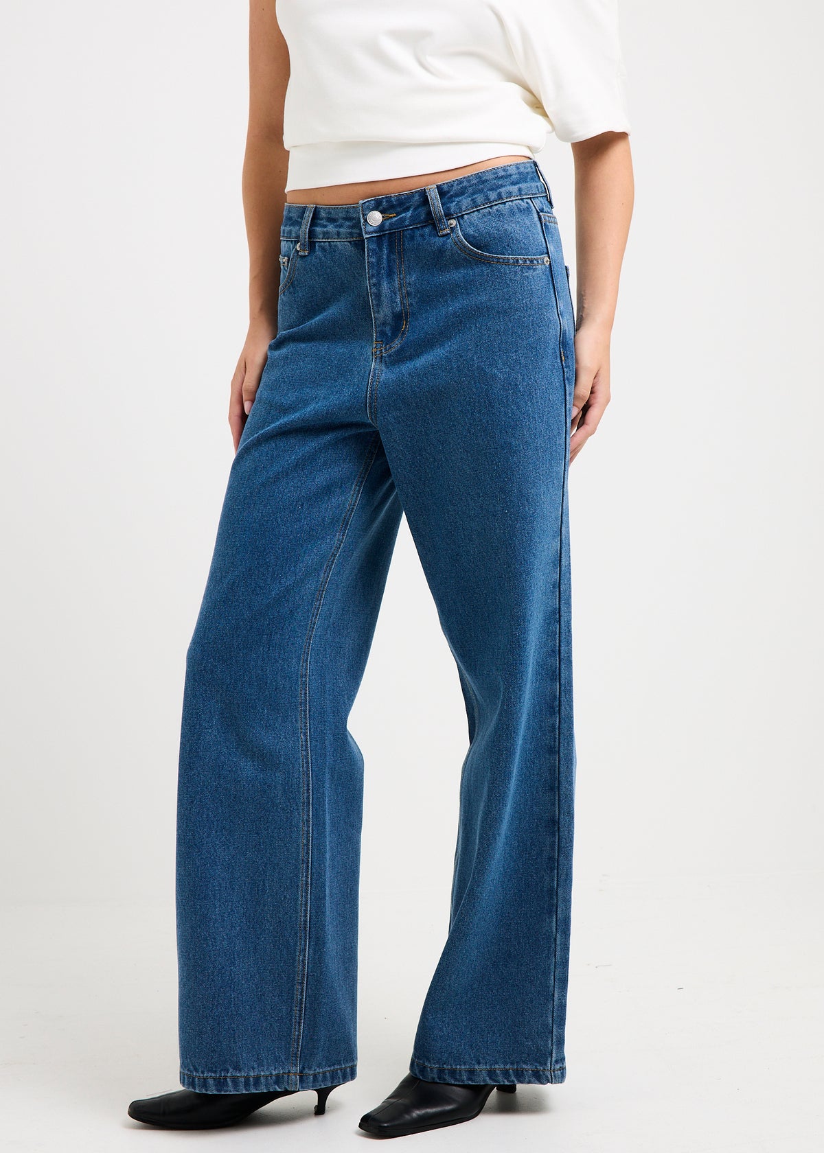 Misty High & Wide Denim Jeans MOODY BLUE
