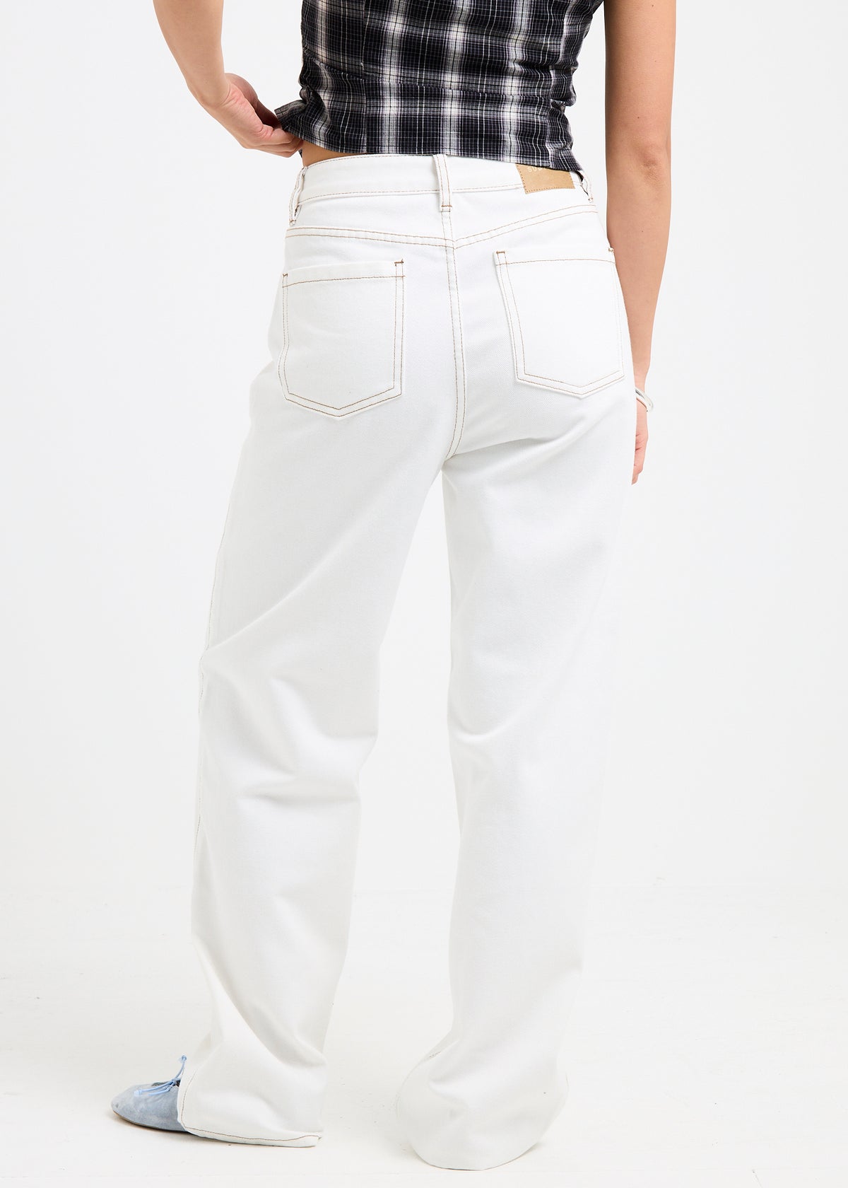 Tayla High Straight Denim Jeans WHITE