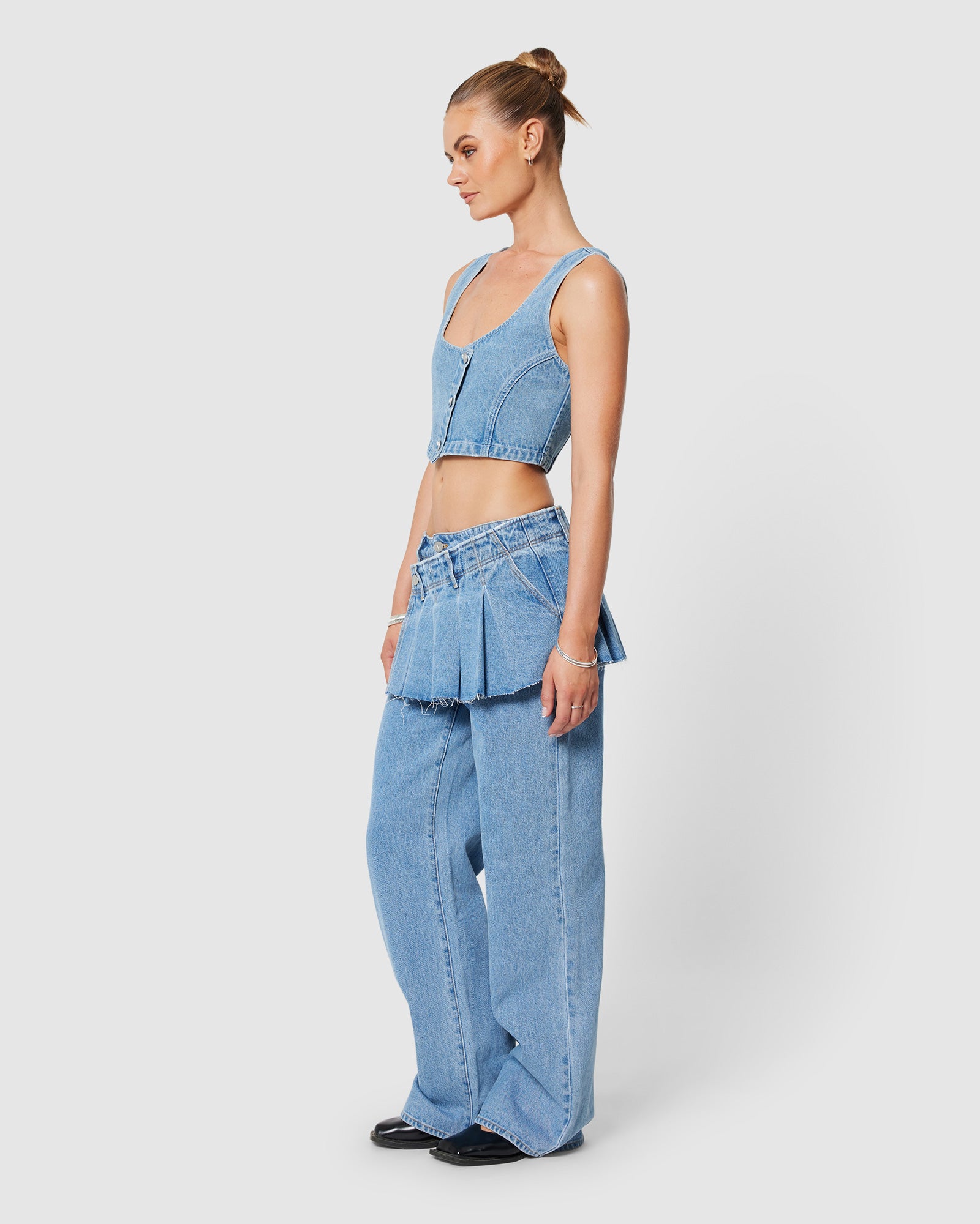 95 Mid Baggy Denim Jeans Skean MID BLUE