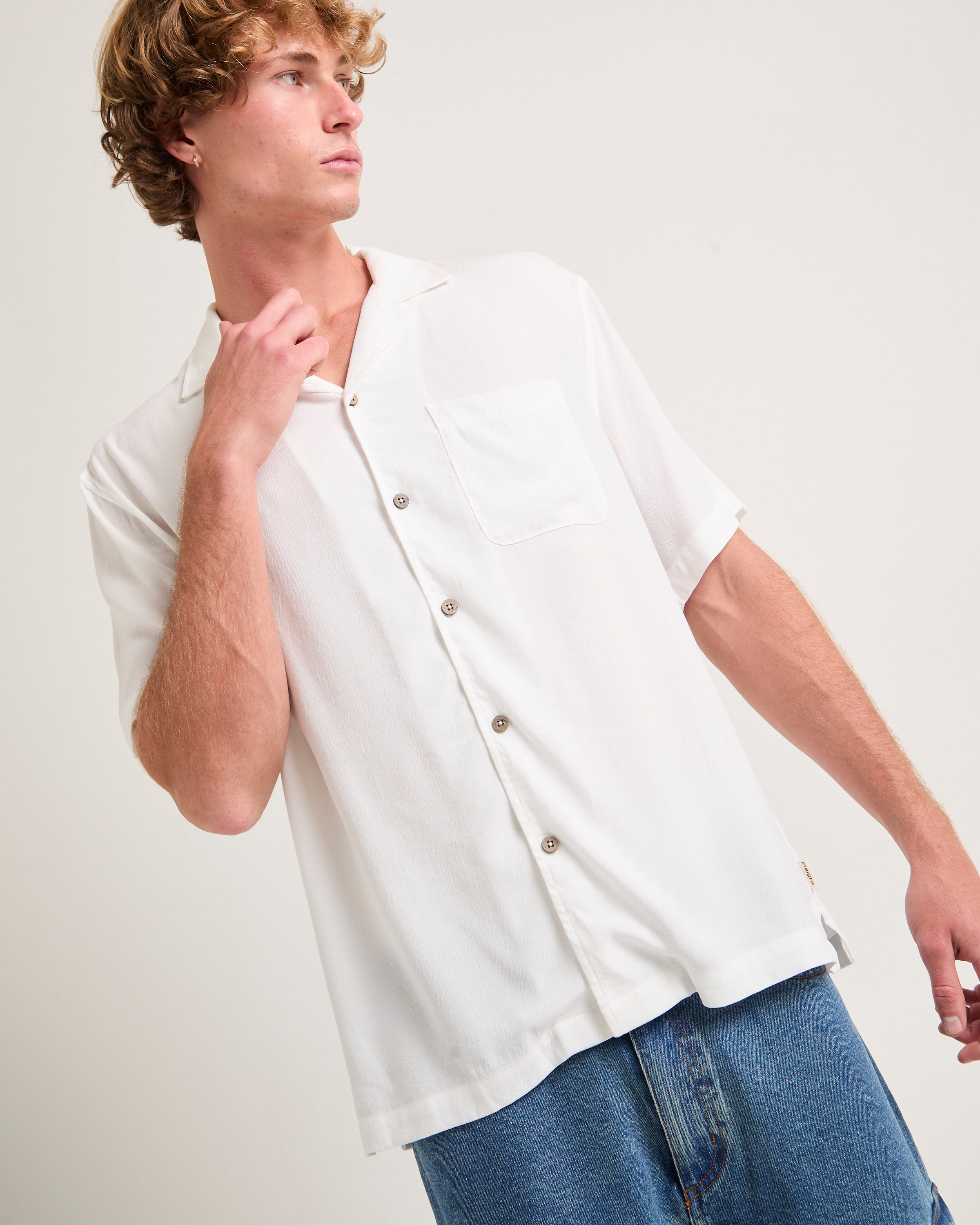 Dion Short Sleeve Resort Shirt WHITE
