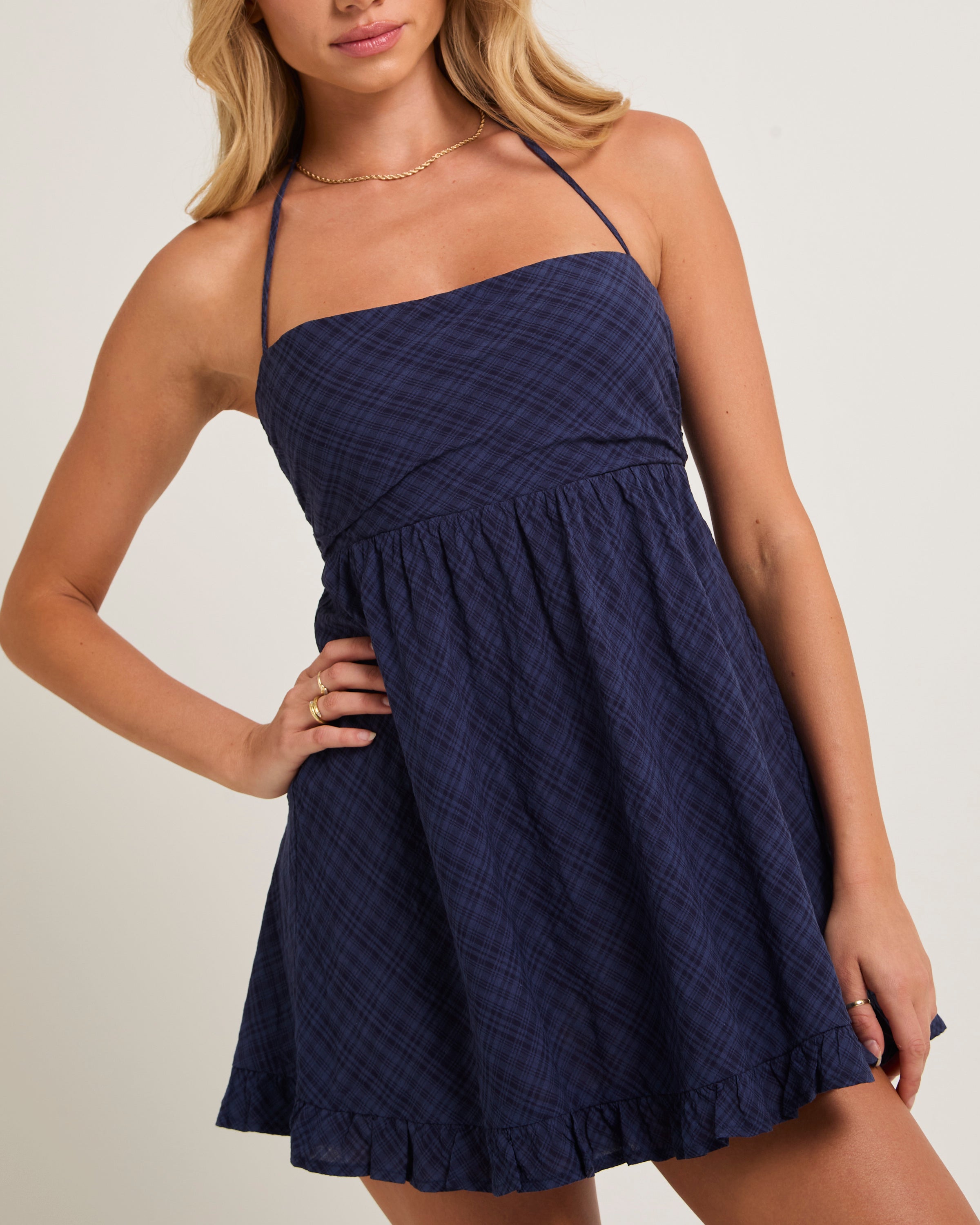 Larsen Dress NAVY CHECK
