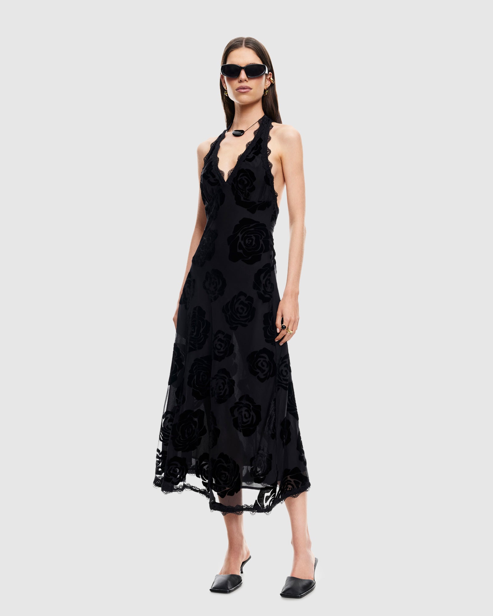 Stars Align Midi Dress BURNT NOIR ROSE