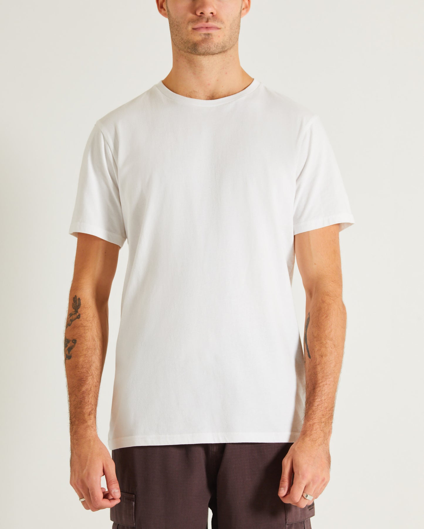 Basic Crew Neck Short Sleeve T-Shirt WHITE