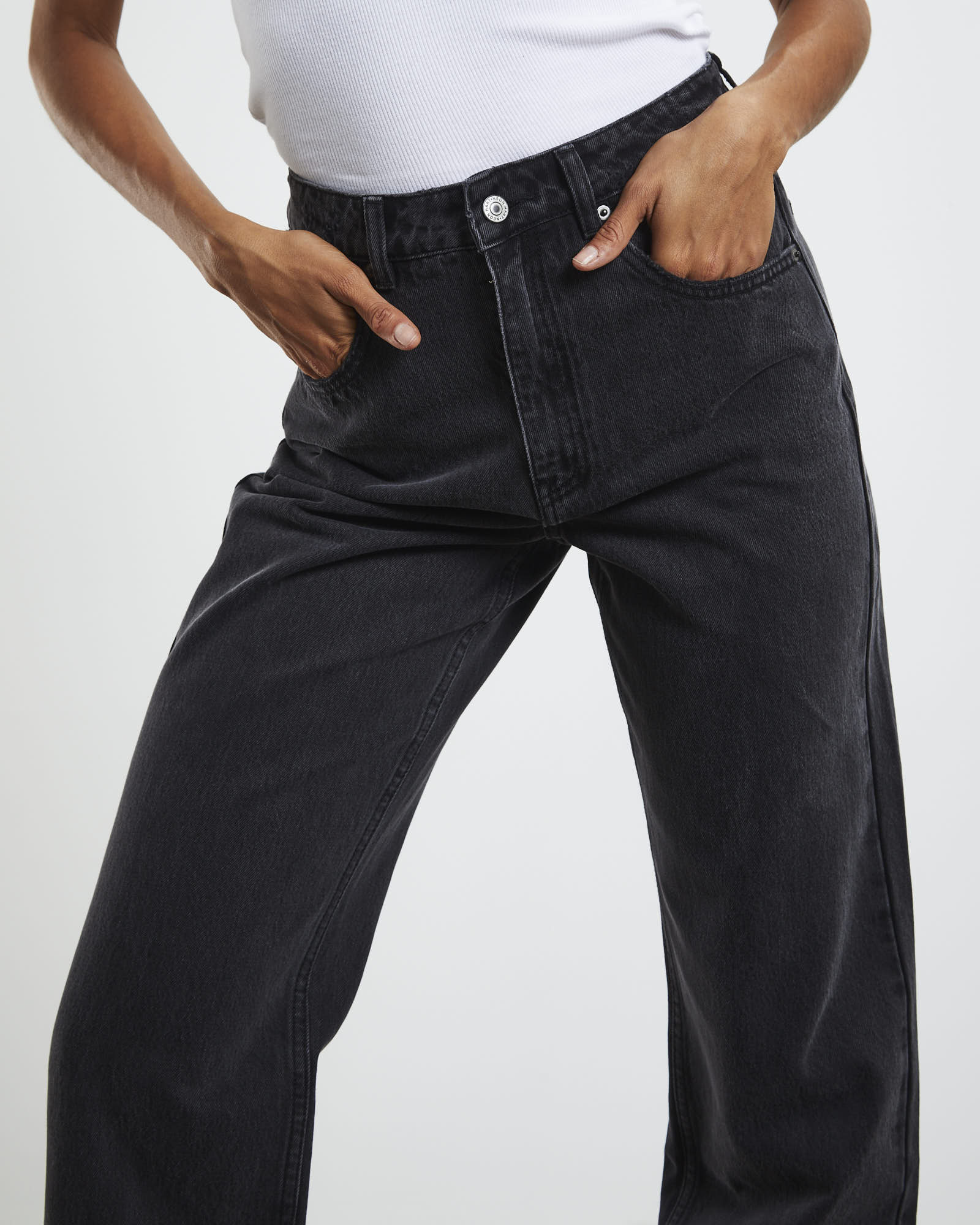 Brandi High Rise Straight Leg Jeans Vintage Black BLACK