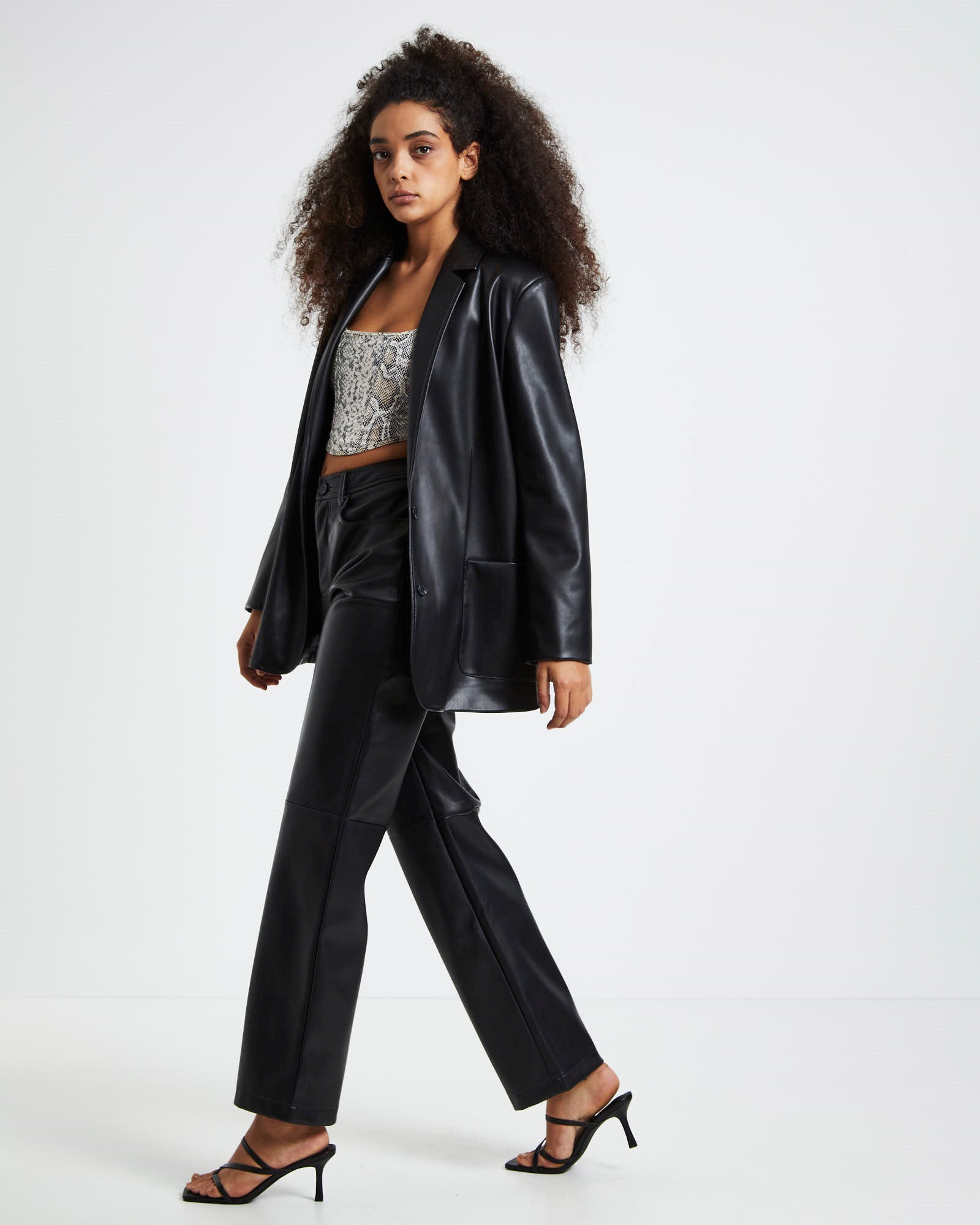 Karli PU Blazer Black BLACK