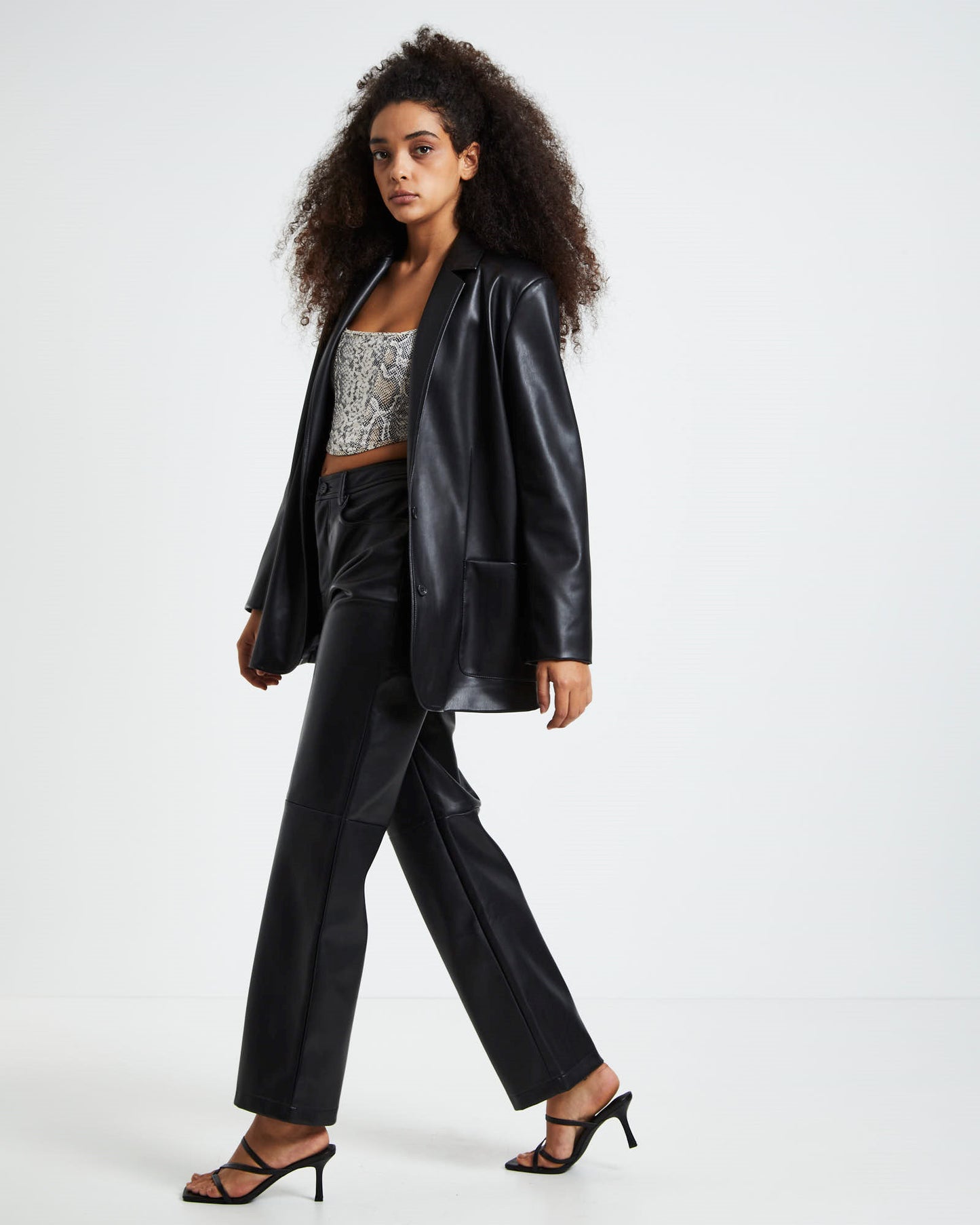 Karli PU Blazer Black