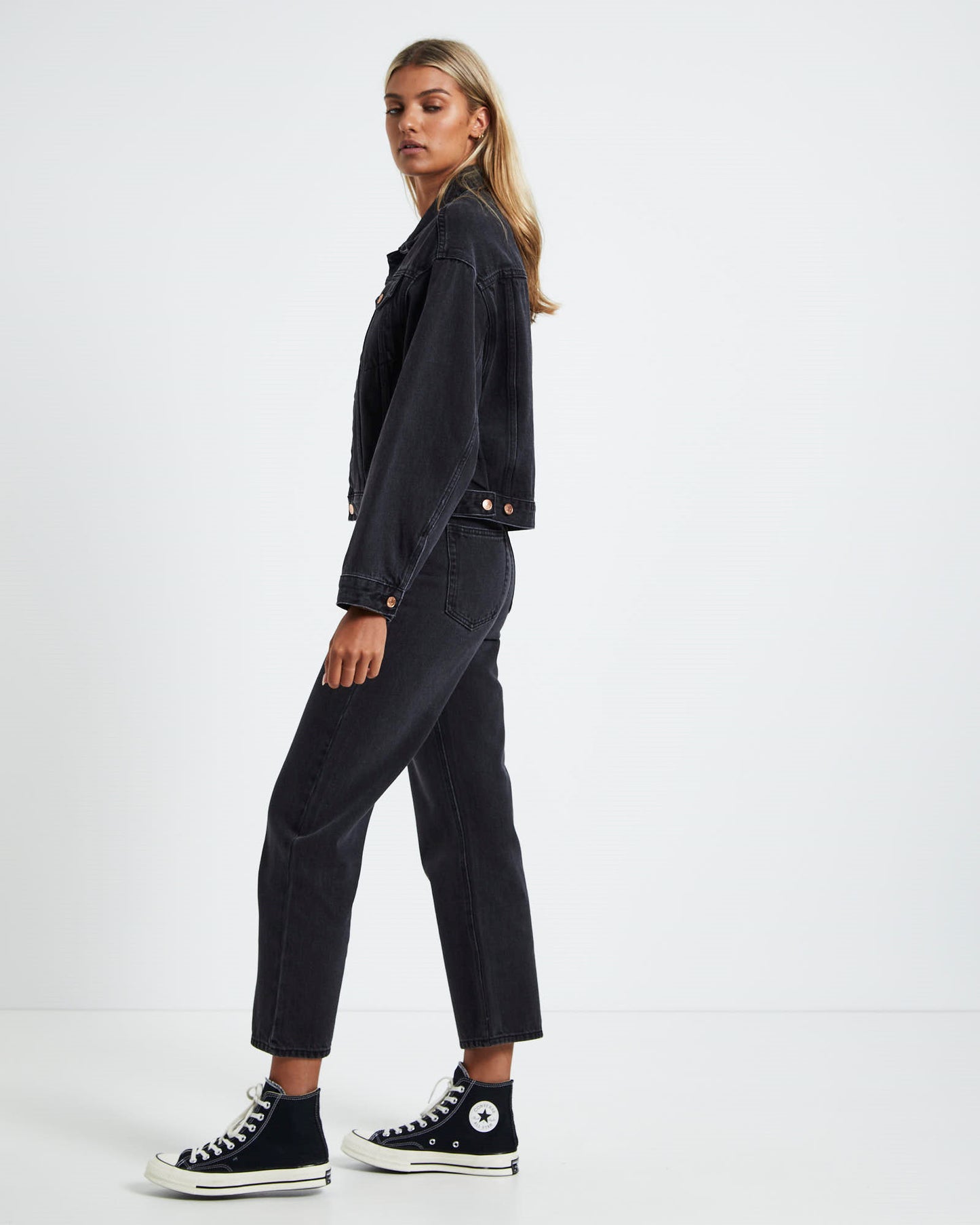 Kenny Baggy Denim Jacket After Dark Black