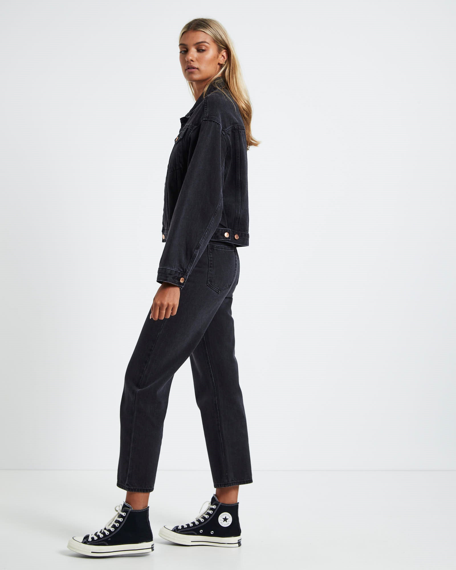 Kenny Baggy Denim Jacket After Dark Black BLACK