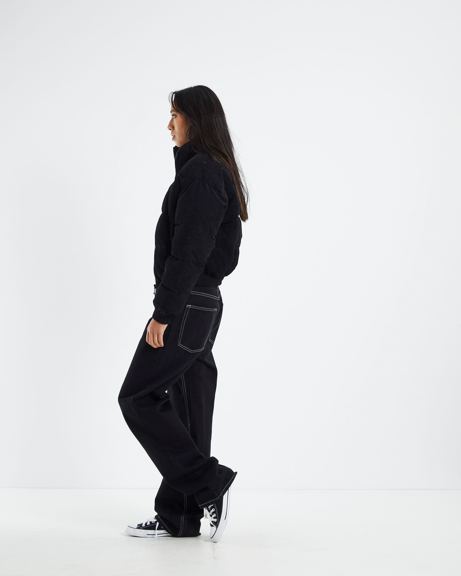 Ivy Cropped Puffer Jacket Black BLACK