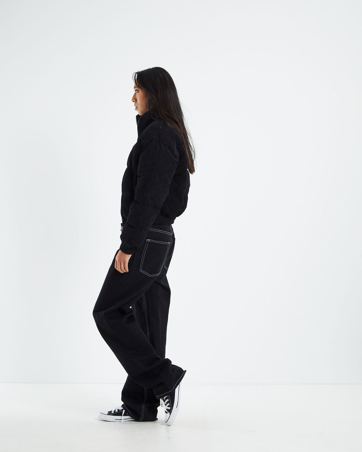 Ivy Cropped Puffer Jacket Black BLACK