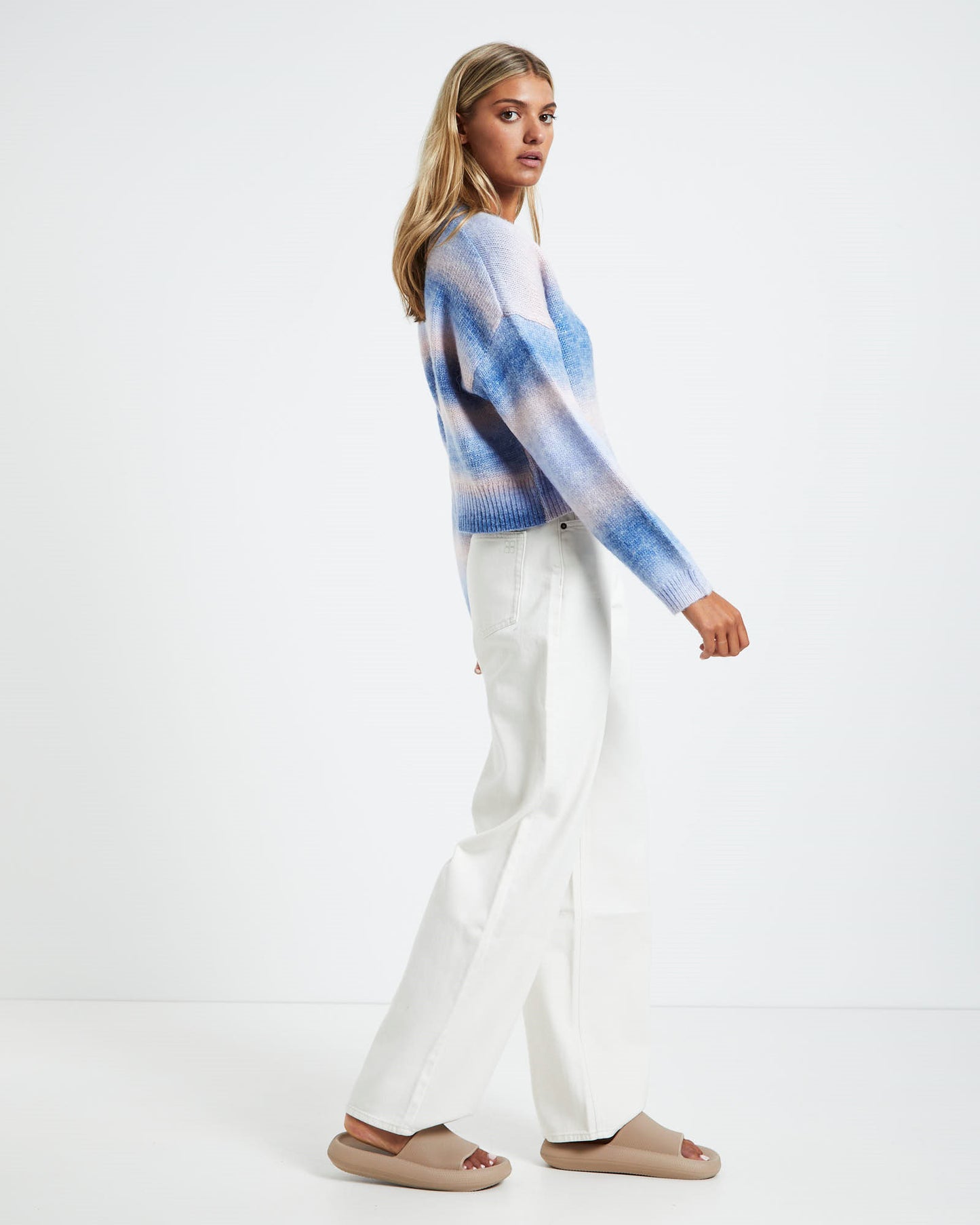 Nelly Space Dye Slouch Cardigan Blue