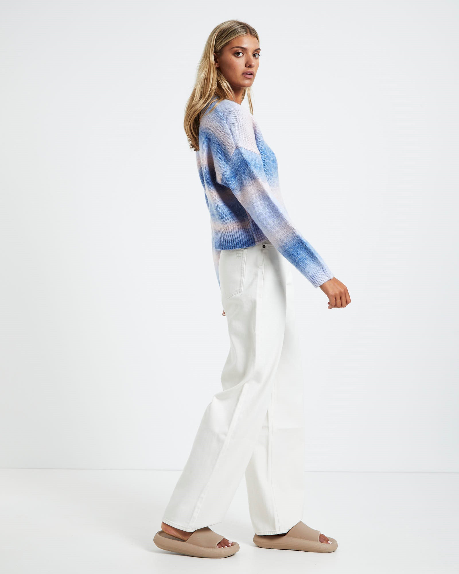 Nelly Space Dye Slouch Cardigan Blue ASSORTED