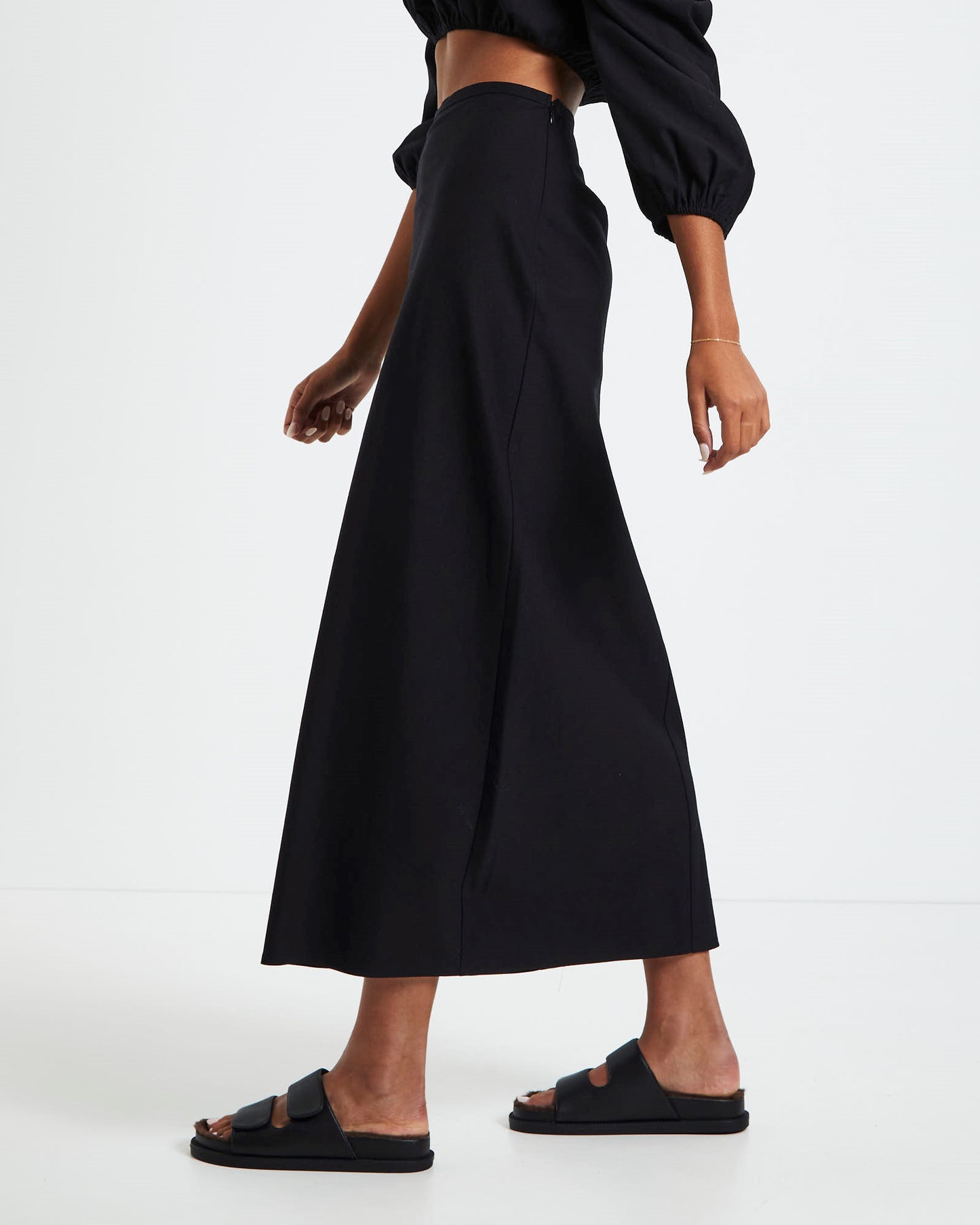 Ellie Linen Maxi Skirt Black