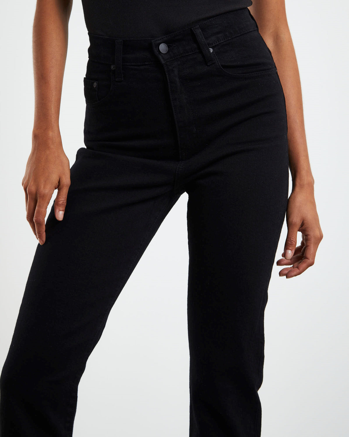 Frankie Mom Ankle Jeans Pitch Black BLACK