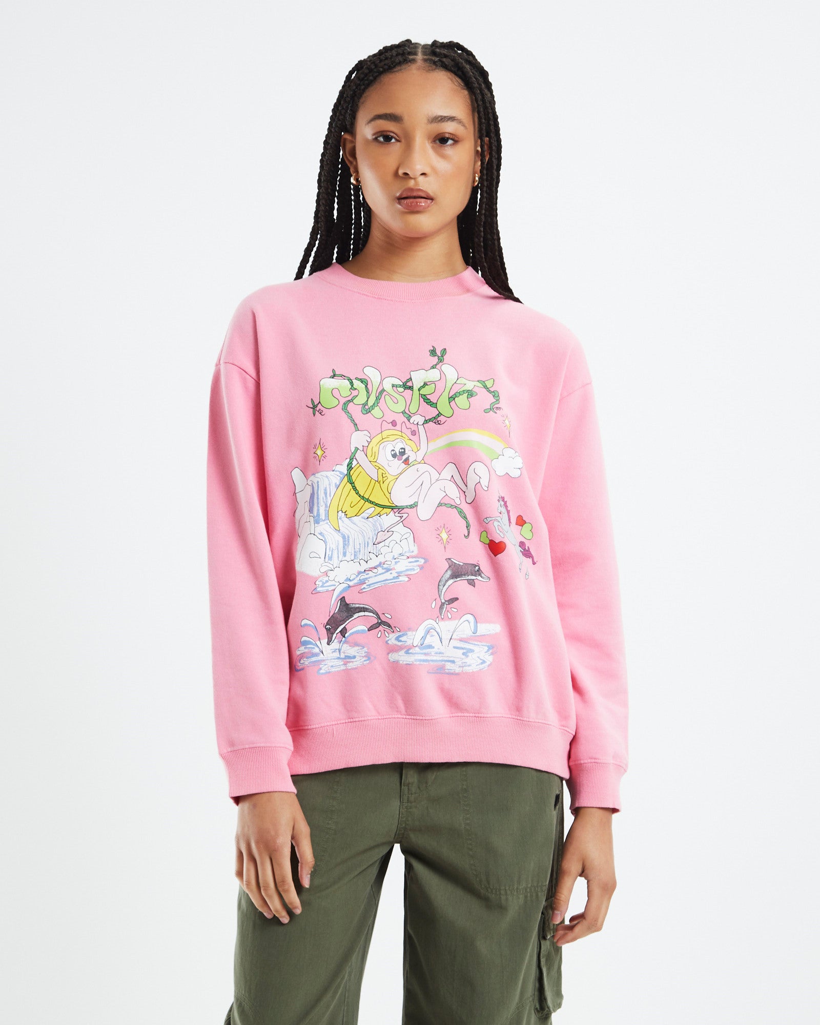 Molly Falls Oversized Crew Jumper Candy Pink CANDY PINK