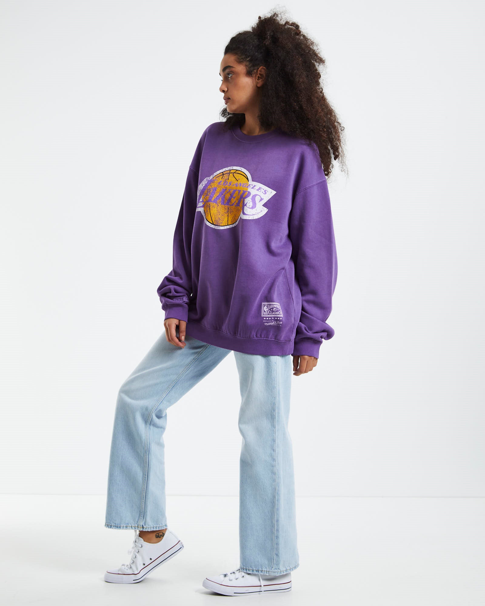LA Lakers Vintage HWC Big Logo Crew Jumper Faded Purple FADED PURPLE