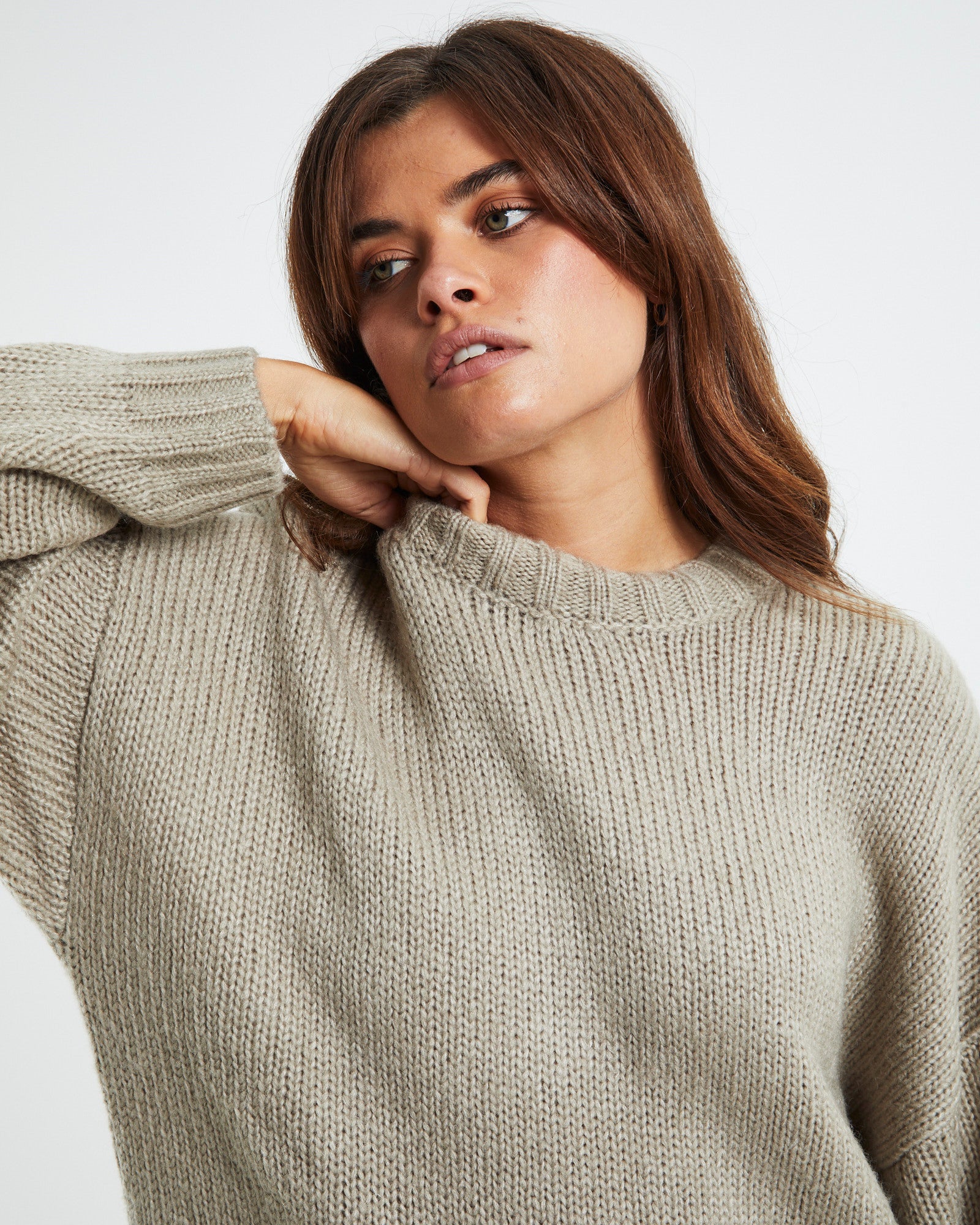 Super Slouch Sweater Cement Beige CEMENT