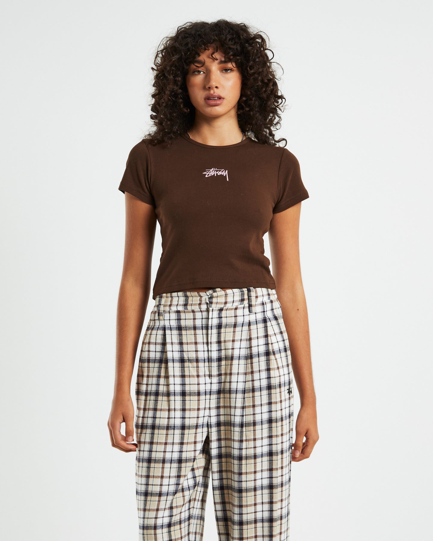 Graffiti Rib Tee Brown