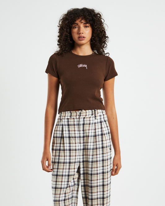 Graffiti Rib Tee Brown