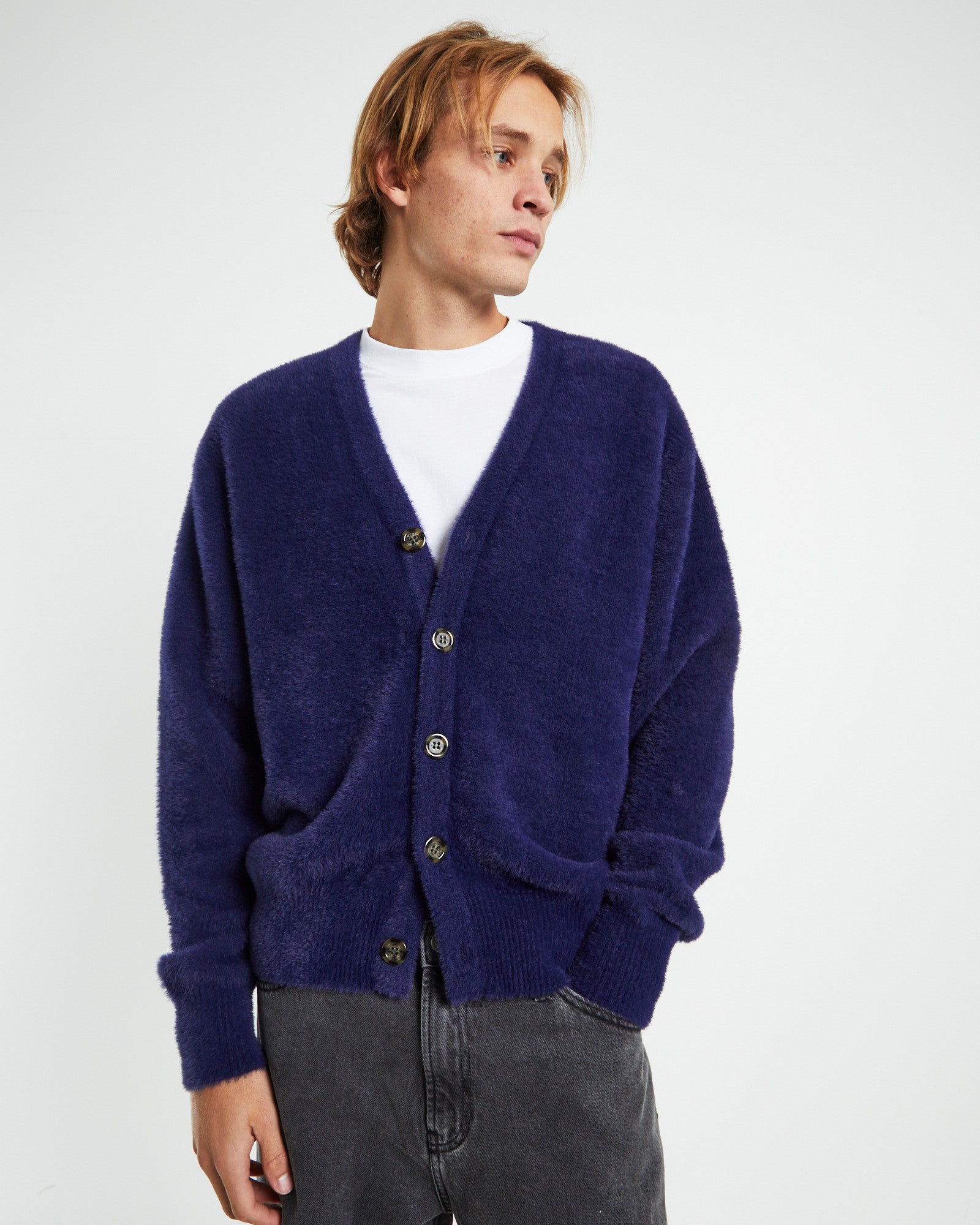 Shag Cardigan Navy NAVY