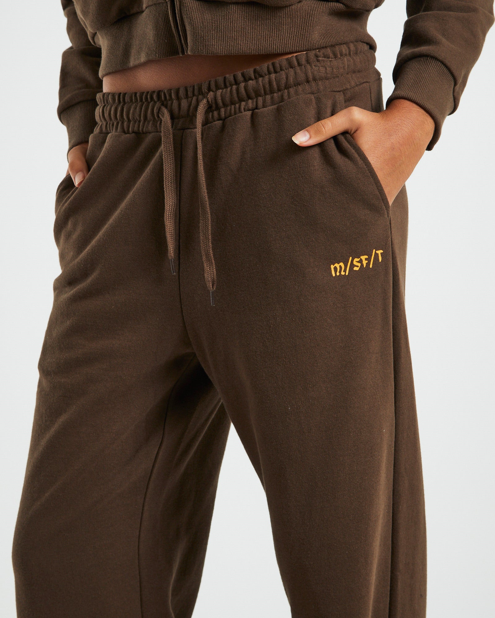 Sure Desire Wide Leg Trackpants Brown BROWN
