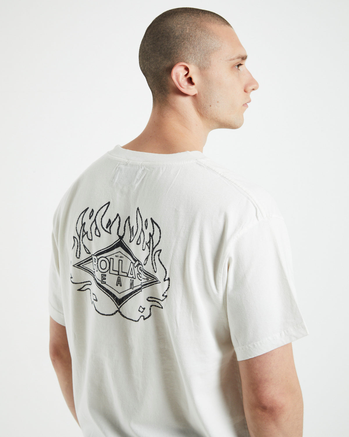 Heavy Fire Diamond T-shirt Vintage White WHITE