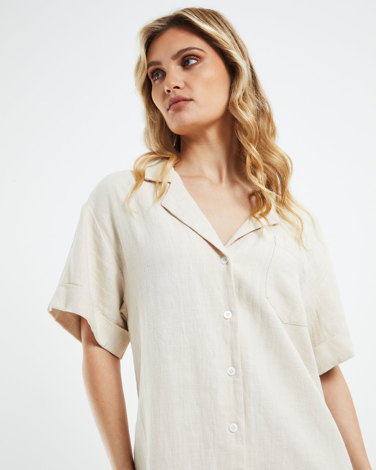 Payton Shirt Dress Natural