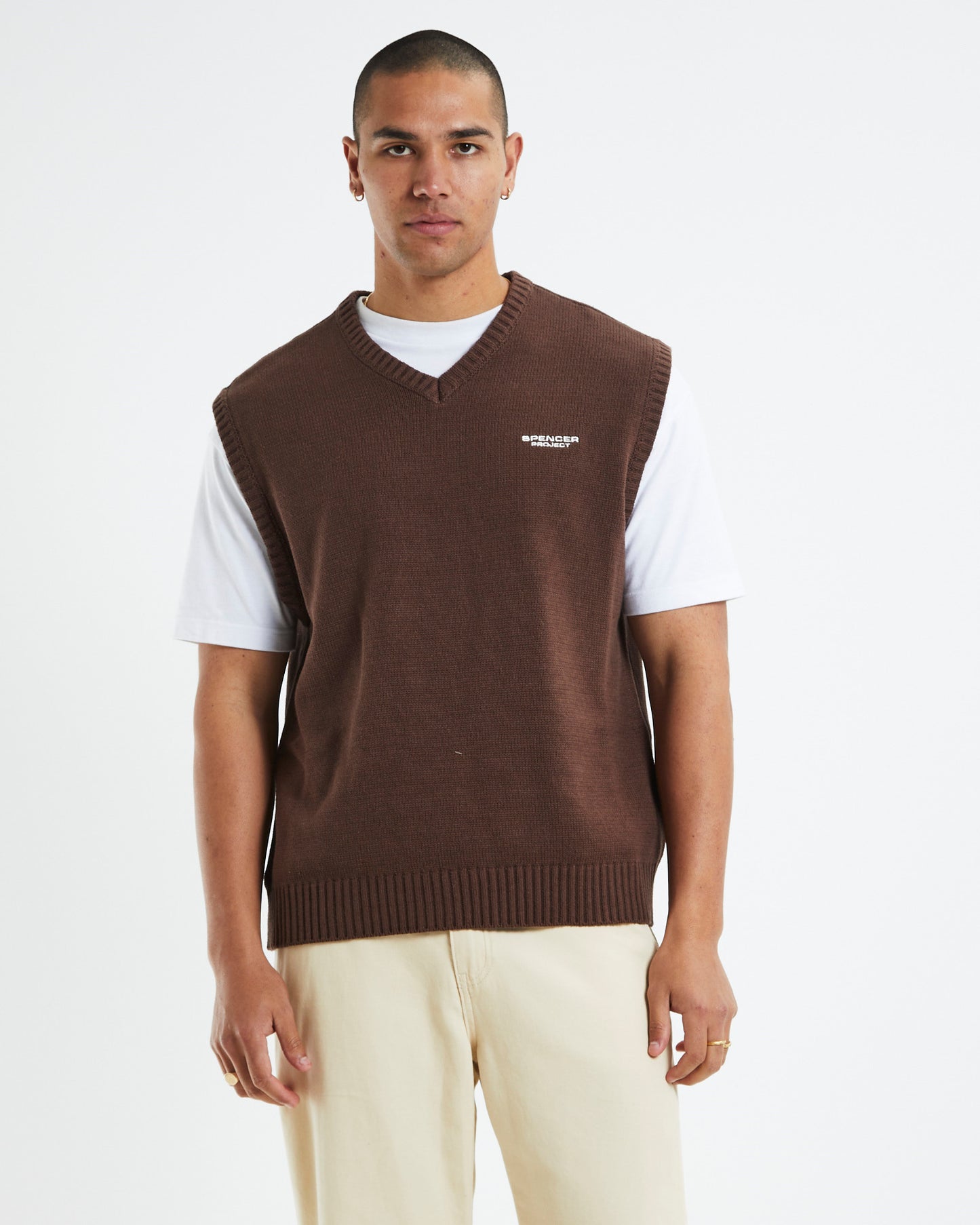 Knit Vest Umber Brown