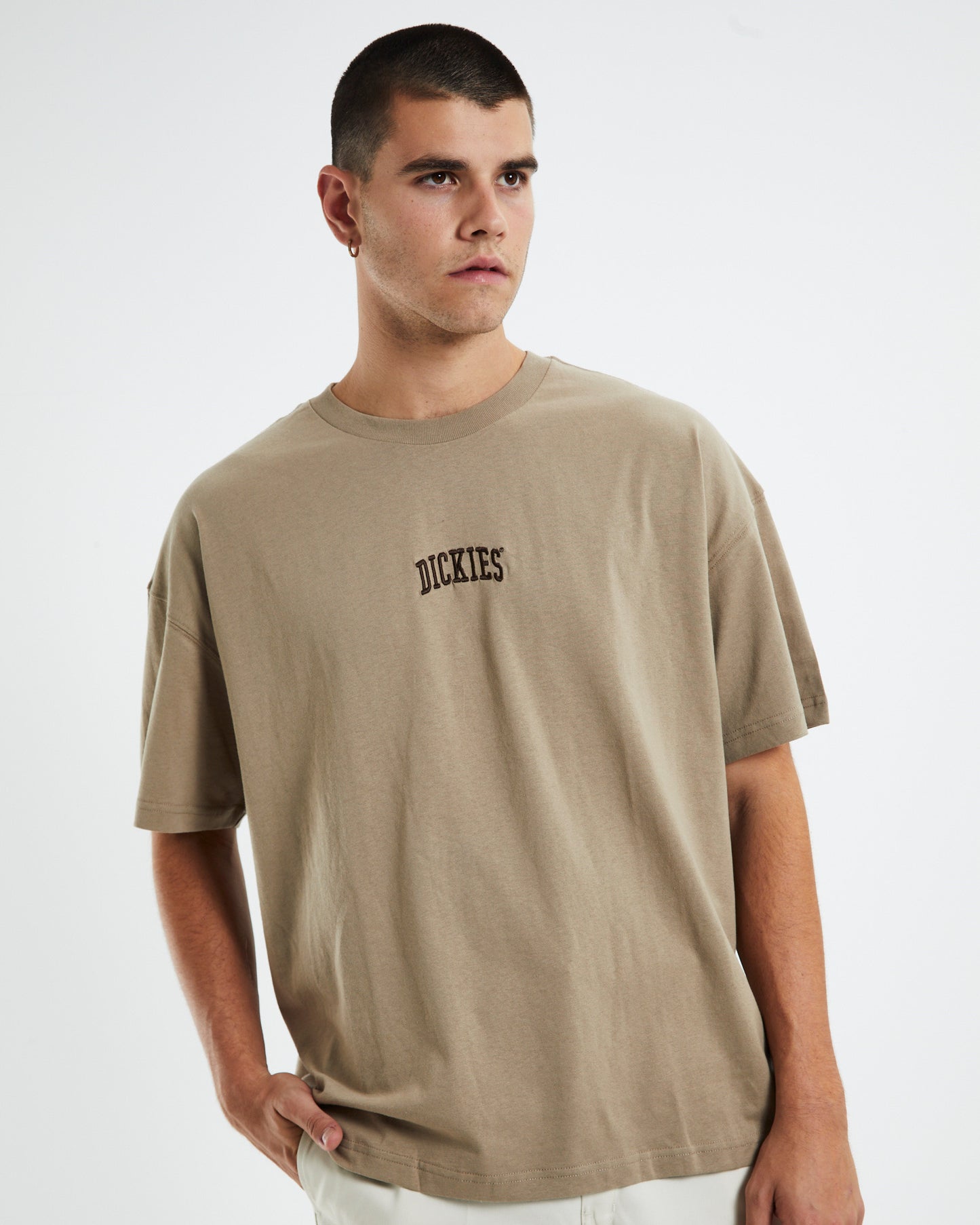 330 Mini Embroidery T-Shirt Khaki