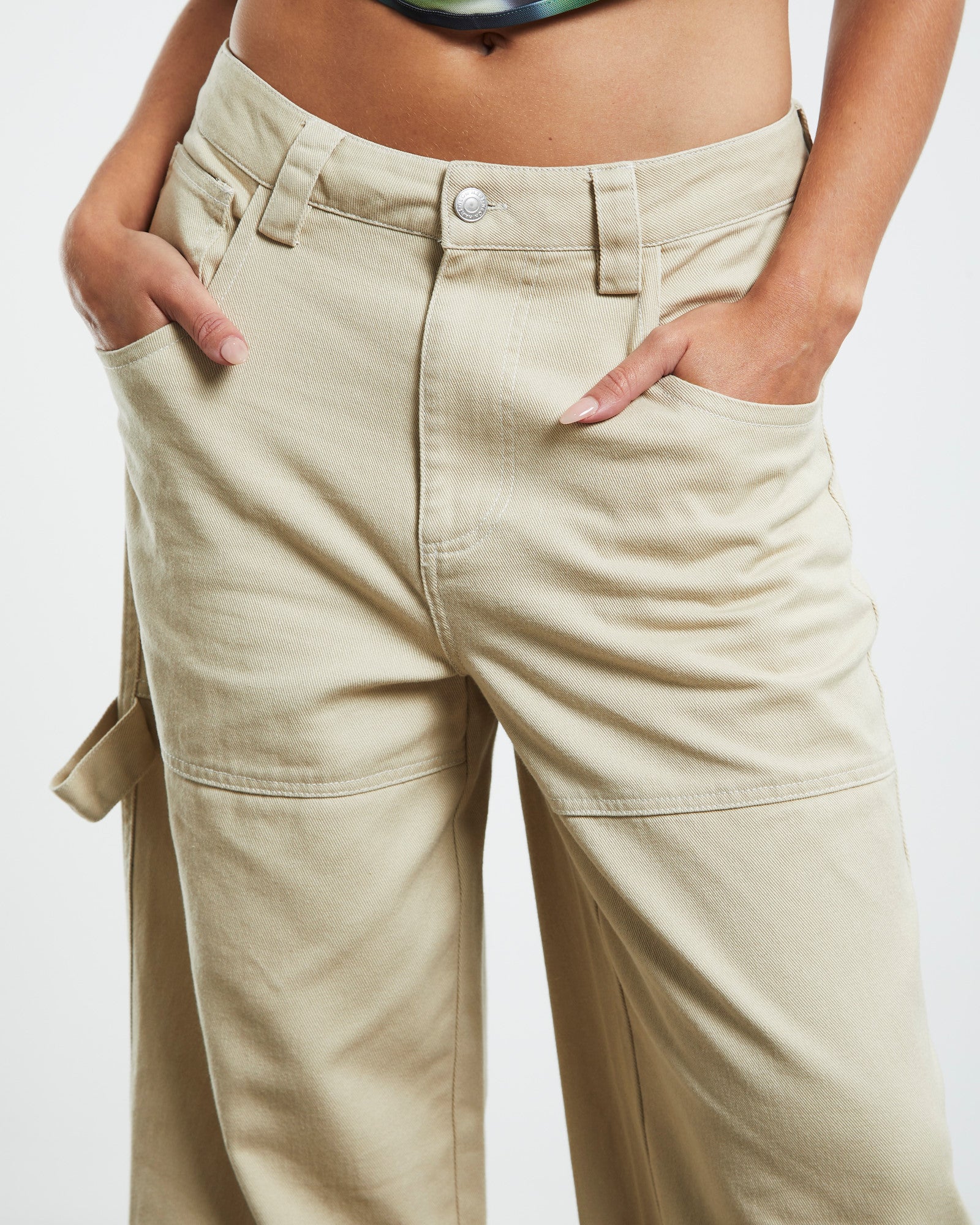 Ash Panelled Carpenter Pants Beige BEIGE